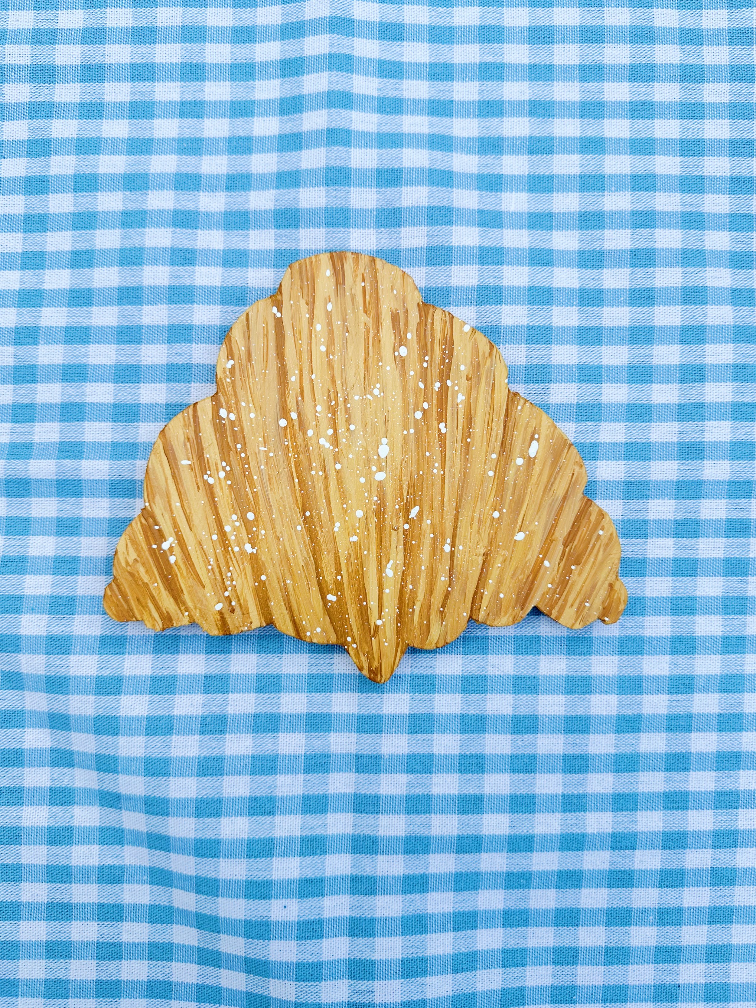 Lemon Cream Croissant Wood Cut