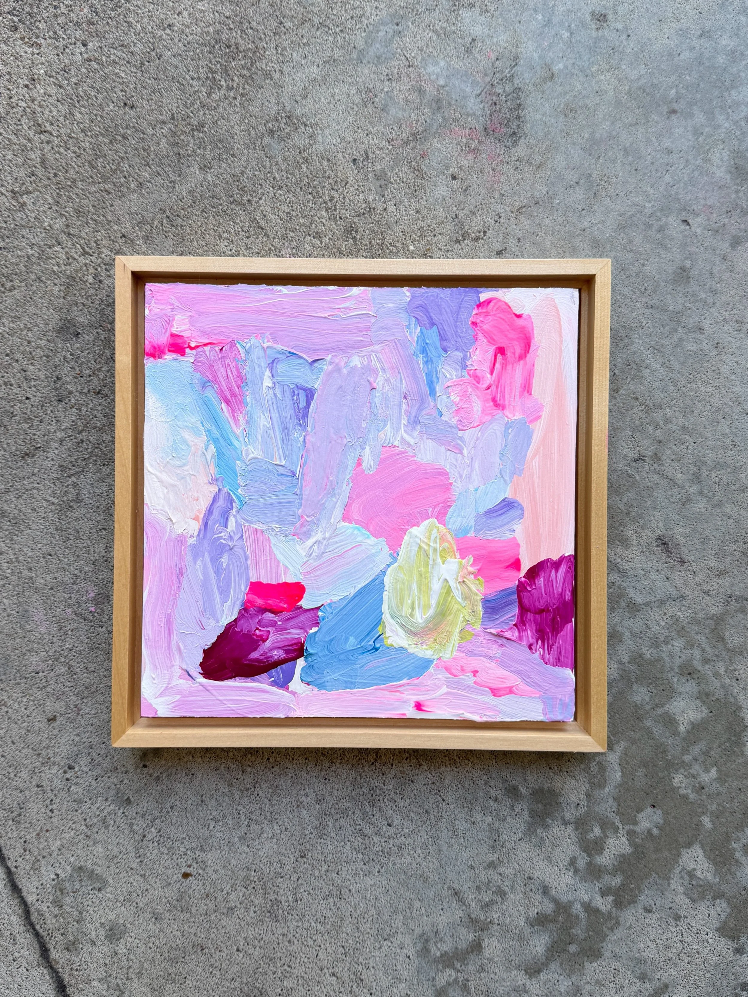 I Had A Heavy Mind, Sugar
8x8 acrylic, flashe, and gouache framed in maple
$175

#emergingartist #abstractart #colorfieldpainting #abstractartist #artistmother