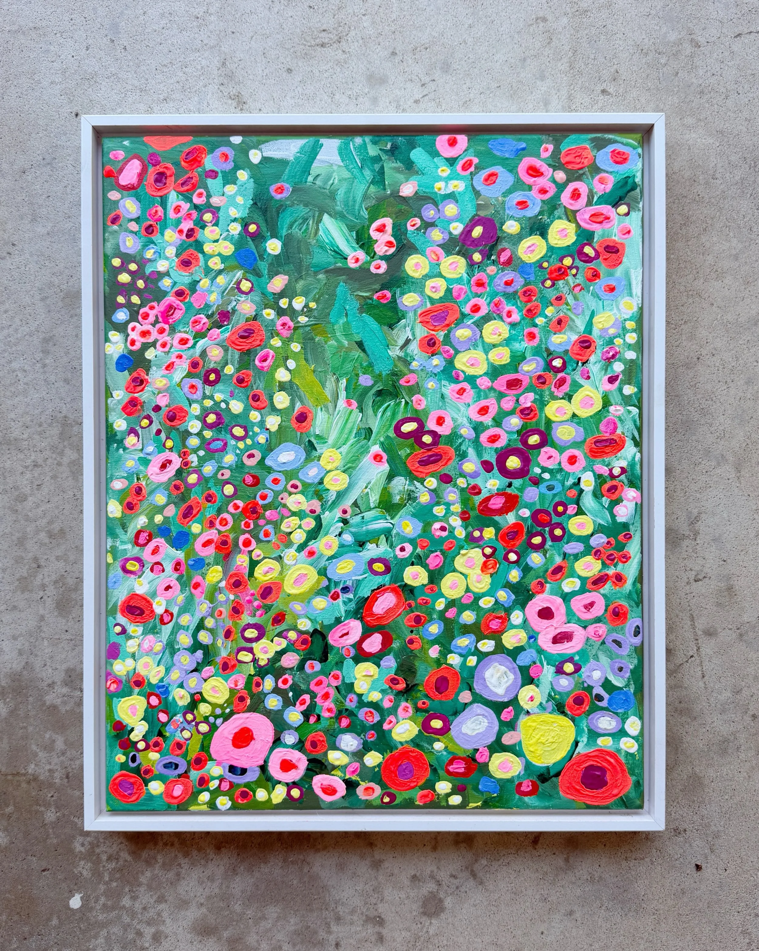 A new piece for my Confetti Flowers collection. I&rsquo;m such a sucker for a field sprinkled with wildflowers 🥹
This style is a little different than my others but I&rsquo;m excited to keep expanding on it! 

Confetti Garden 
16x20 acrylic on canva