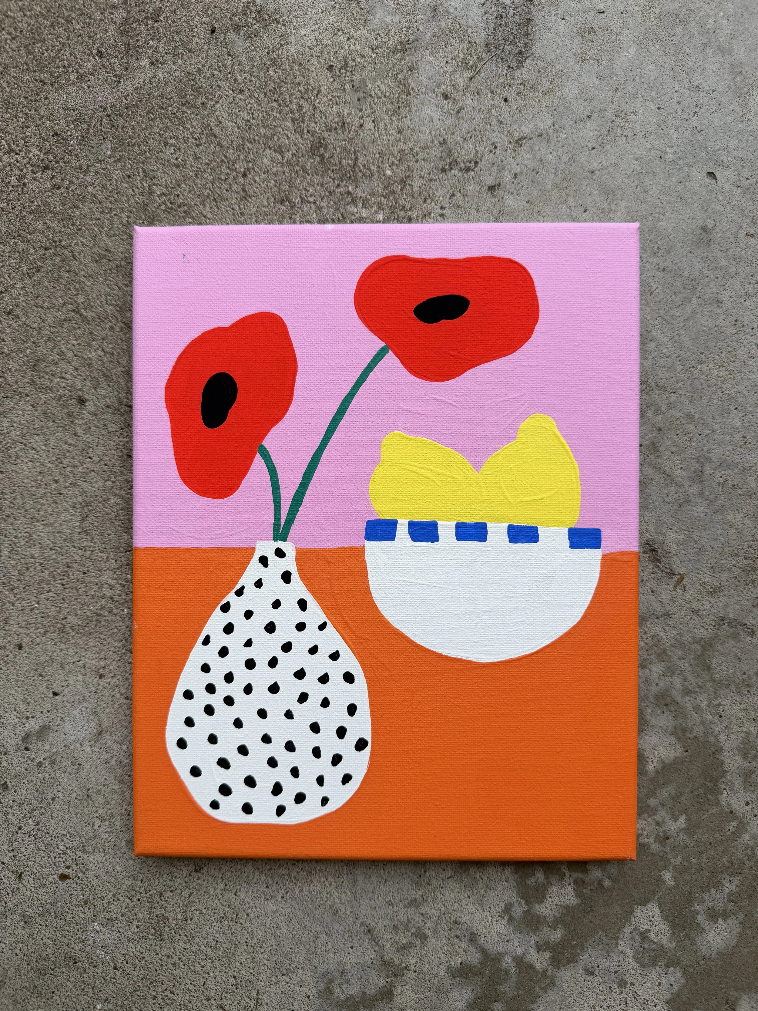 Polka Dot Poppies and Lemons