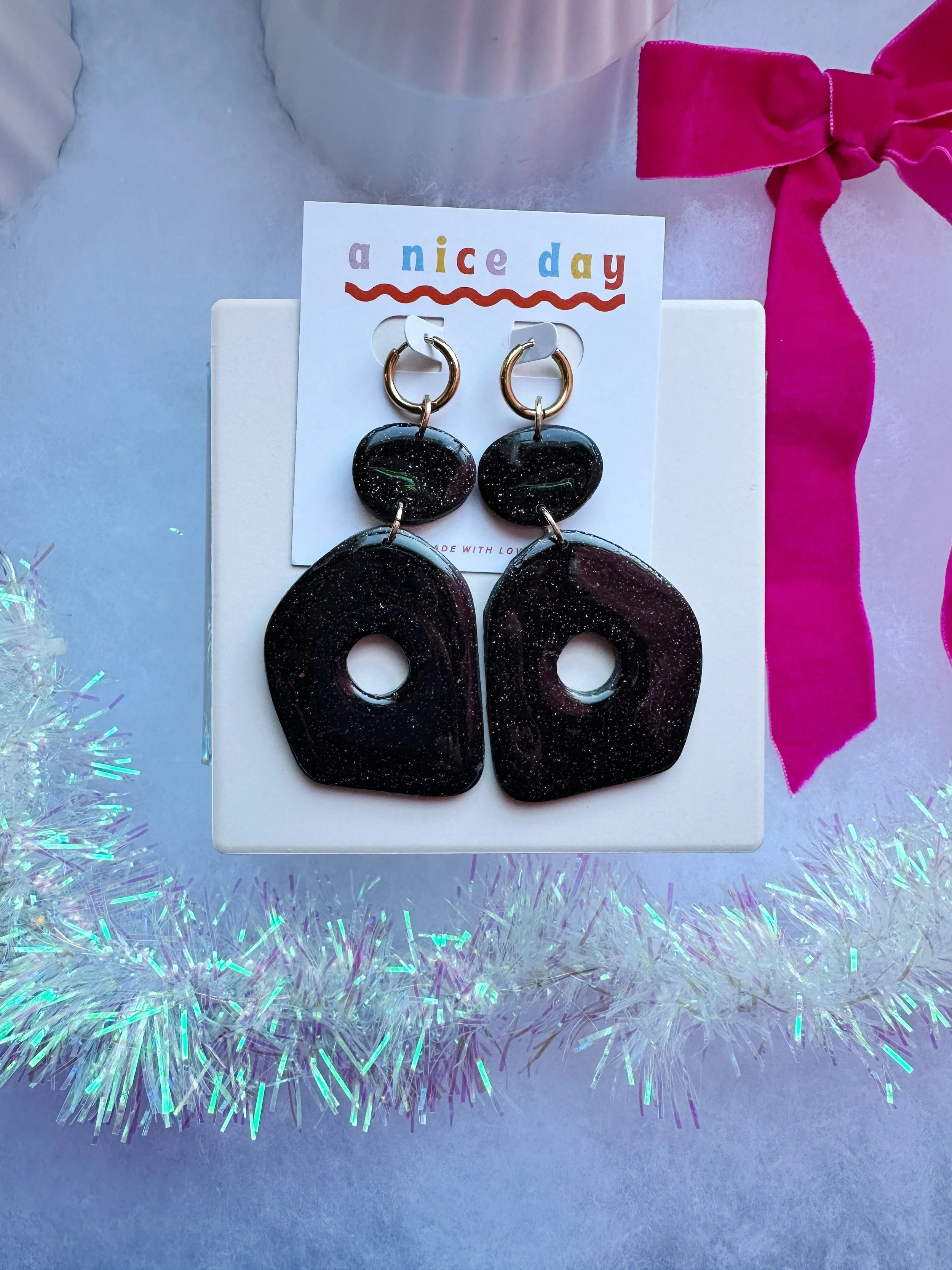Black Sparkly Dangles