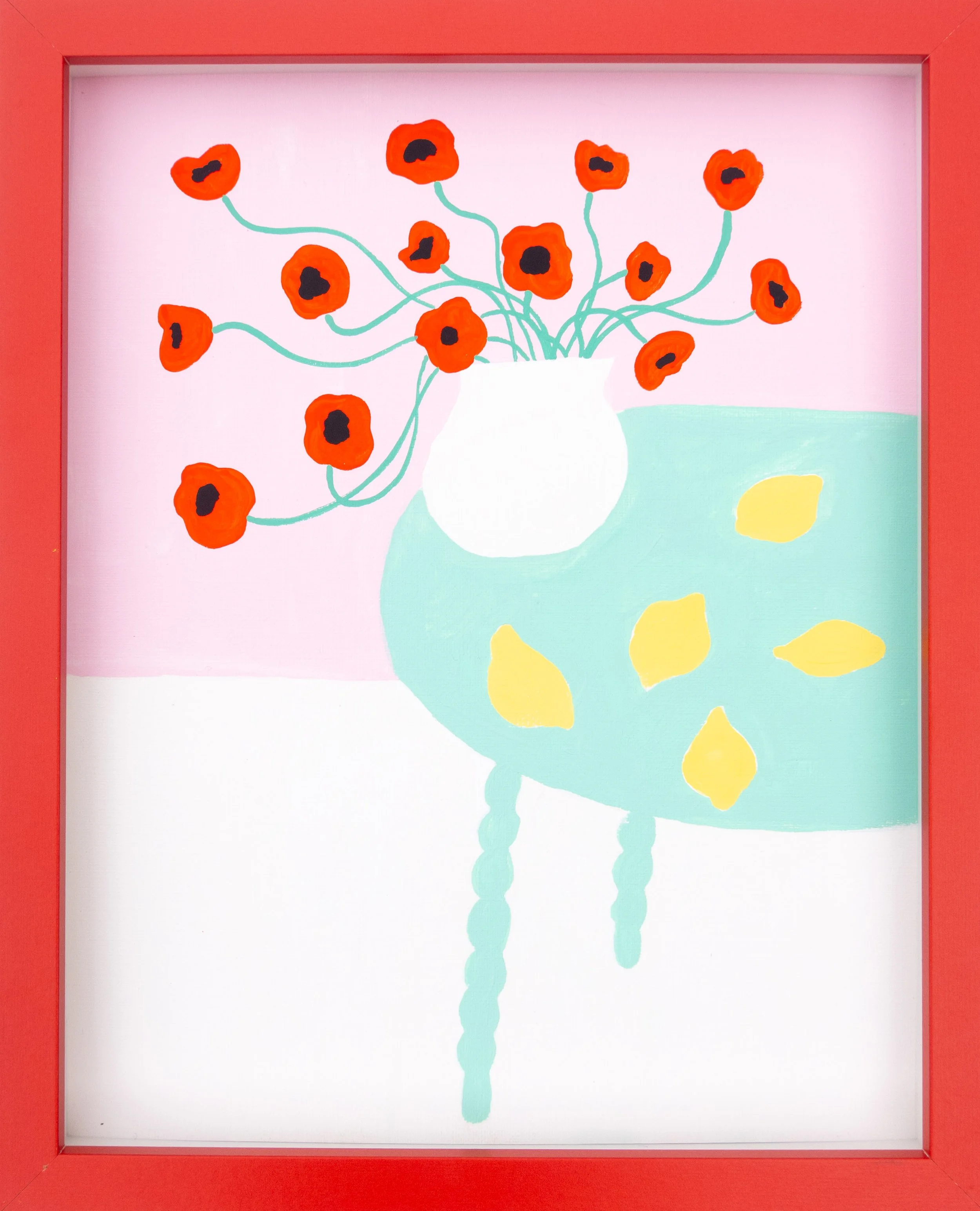 Poppies and Lemons Still Life