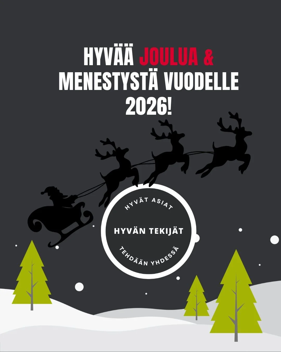 HYV&Auml;&Auml; JOULUA 🎄

Kiitos asiakkaillemme, yhteisty&ouml;kumppaneillemme ja kaikille matkan varrella mukana olleille.

Rauhallista joulua ja hyv&auml;&auml; uutta vuotta!

#raksaheimo
#hyv&auml;ntekij&auml;yhti&ouml;t
#rakentaminen
#joensuunyr