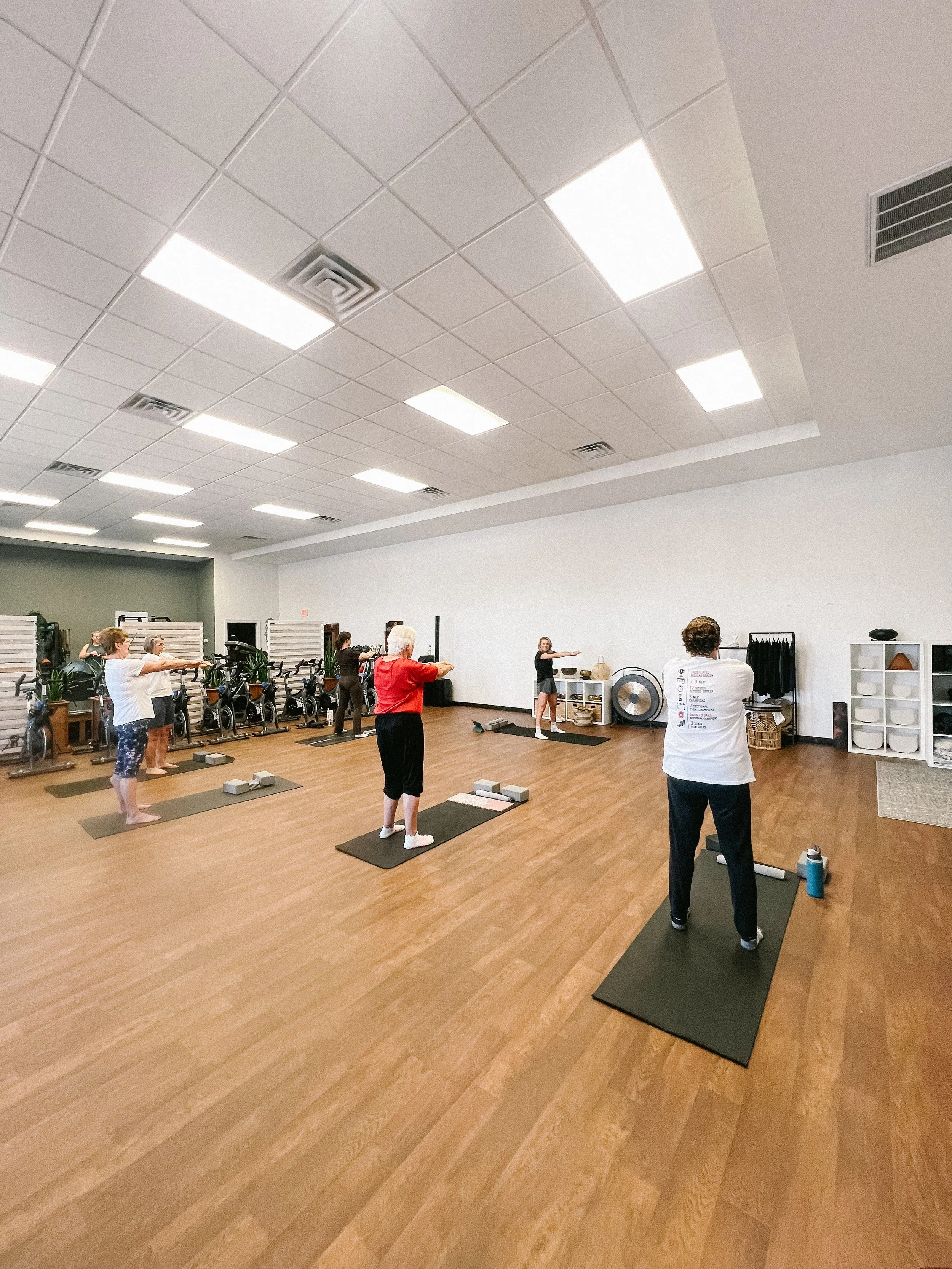 Katie teaching a beginner strength class