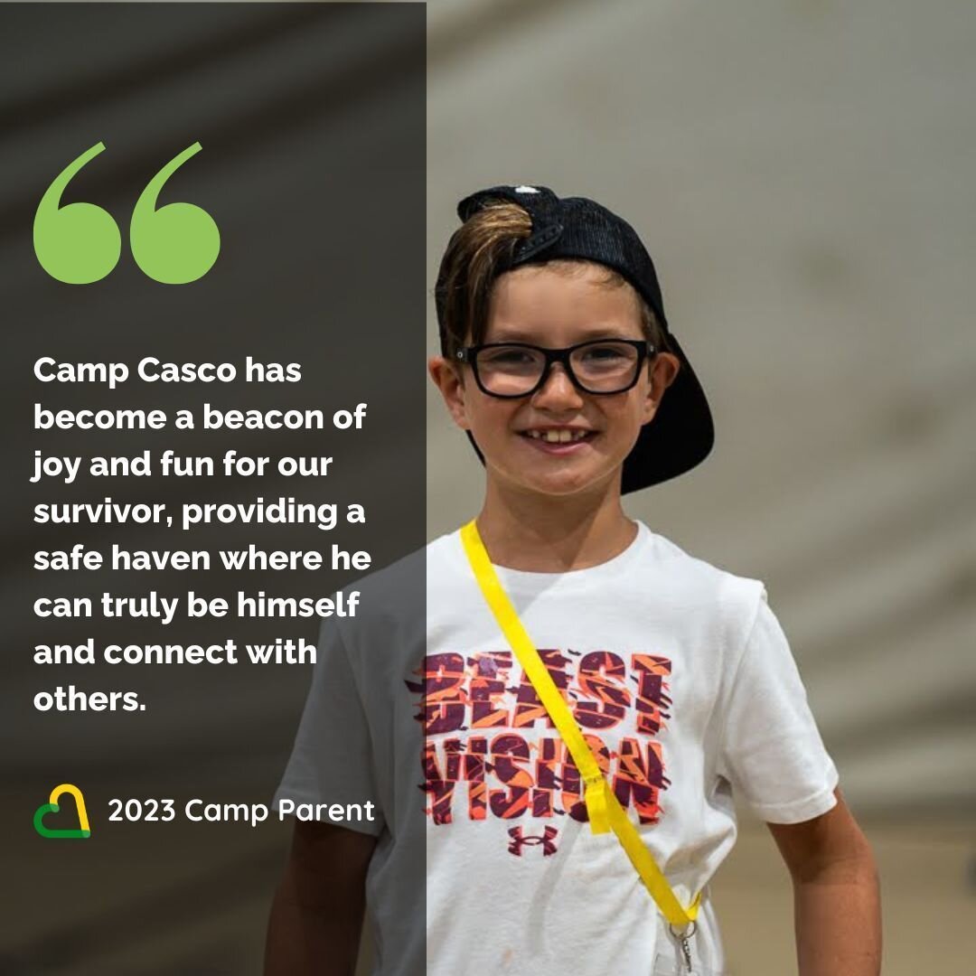 Providing a space for cancer survivors to connect with their peers is crucial to their healing journey. 🫶 

There are just two more weeks to sign up for Camp Casco's Overnight Camp. All forms must be completed by April 1st. If you haven't signed up 