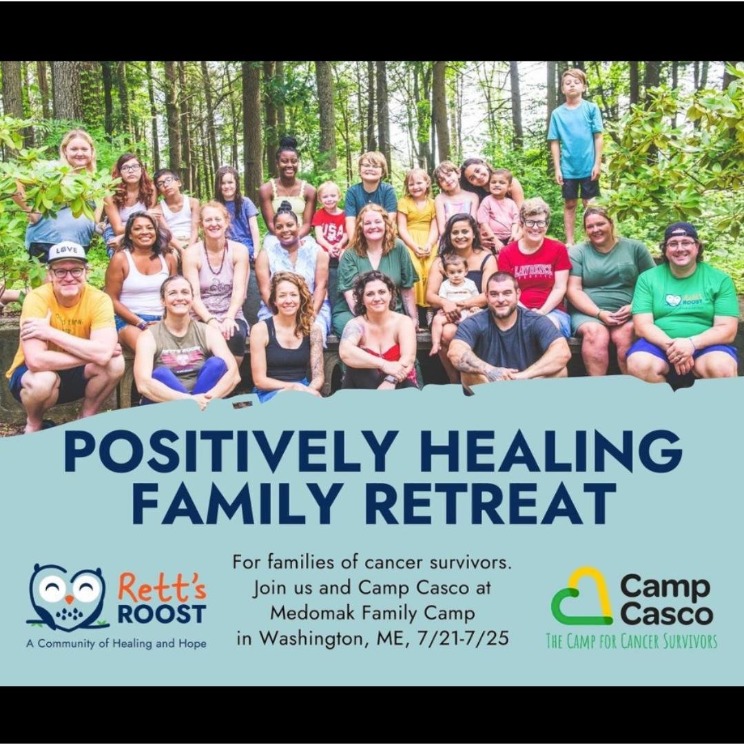 We are so excited to team up with @rettsroost this summer and offer kid-friendly activities at Rett's Positively Healing Family Retreat. At the Positively Healing retreats, Rett's Roost offers the opportunity for families to heal through joyful, mind