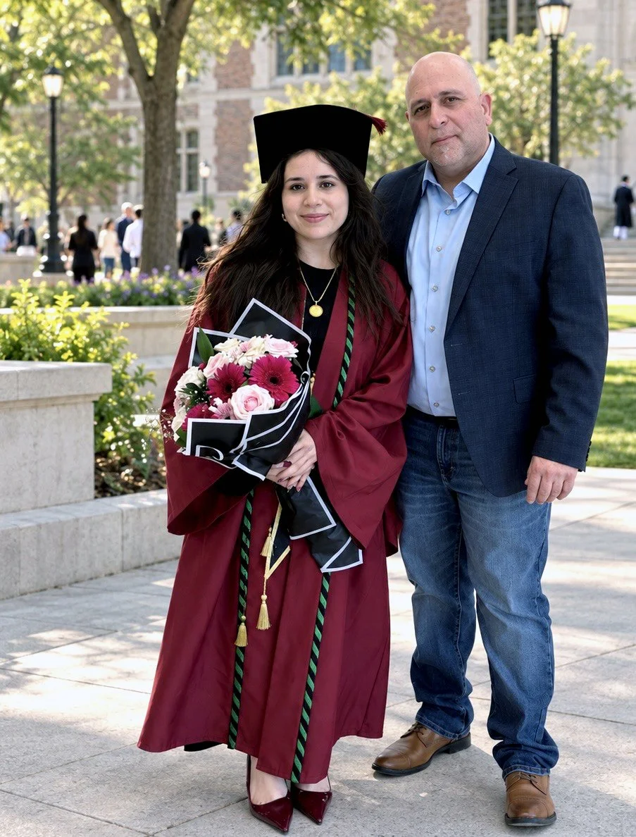 Murad Moe Sarama with his daughter