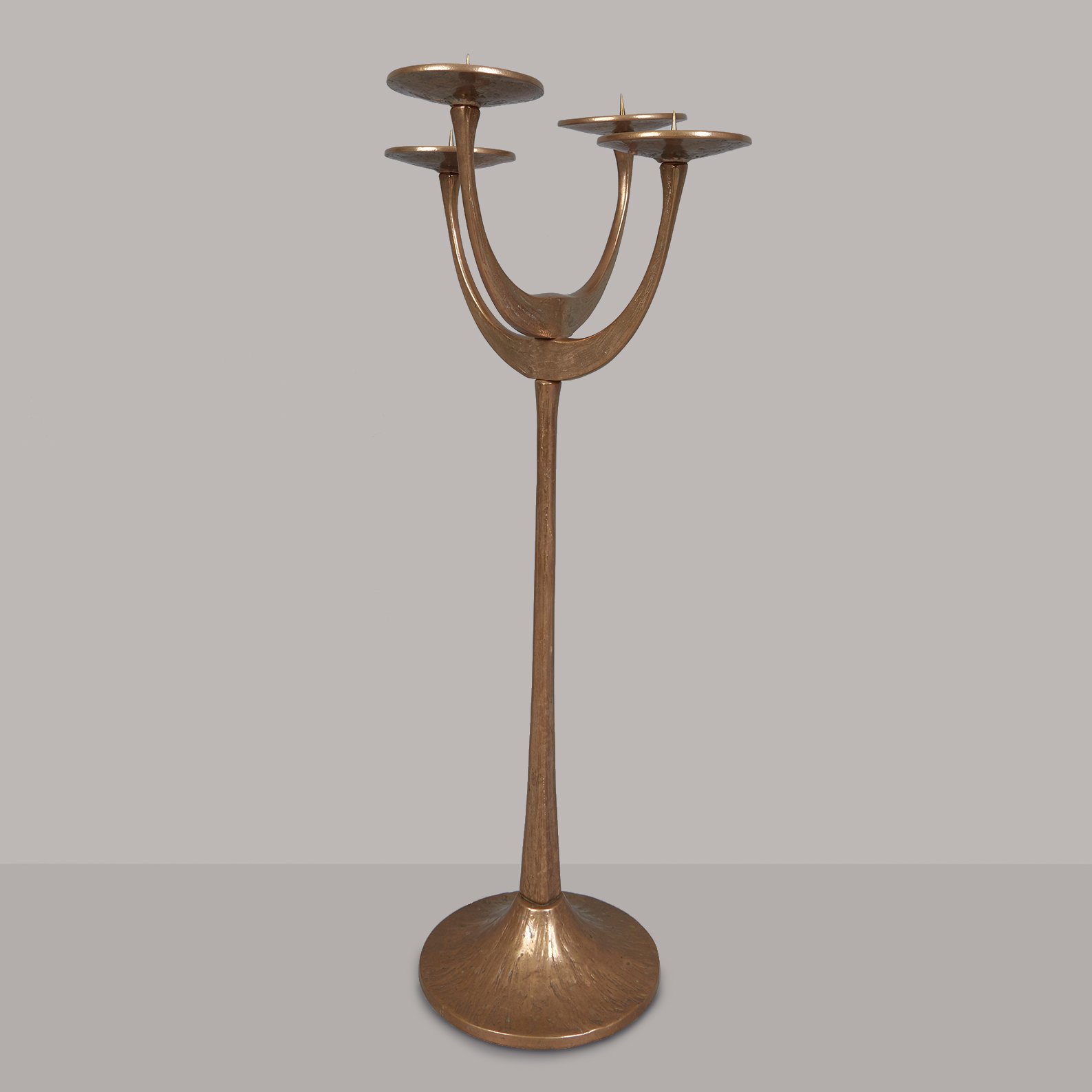 Brutalist bronze floor candle holder by TOBIAS HARJES_1_2.jpg