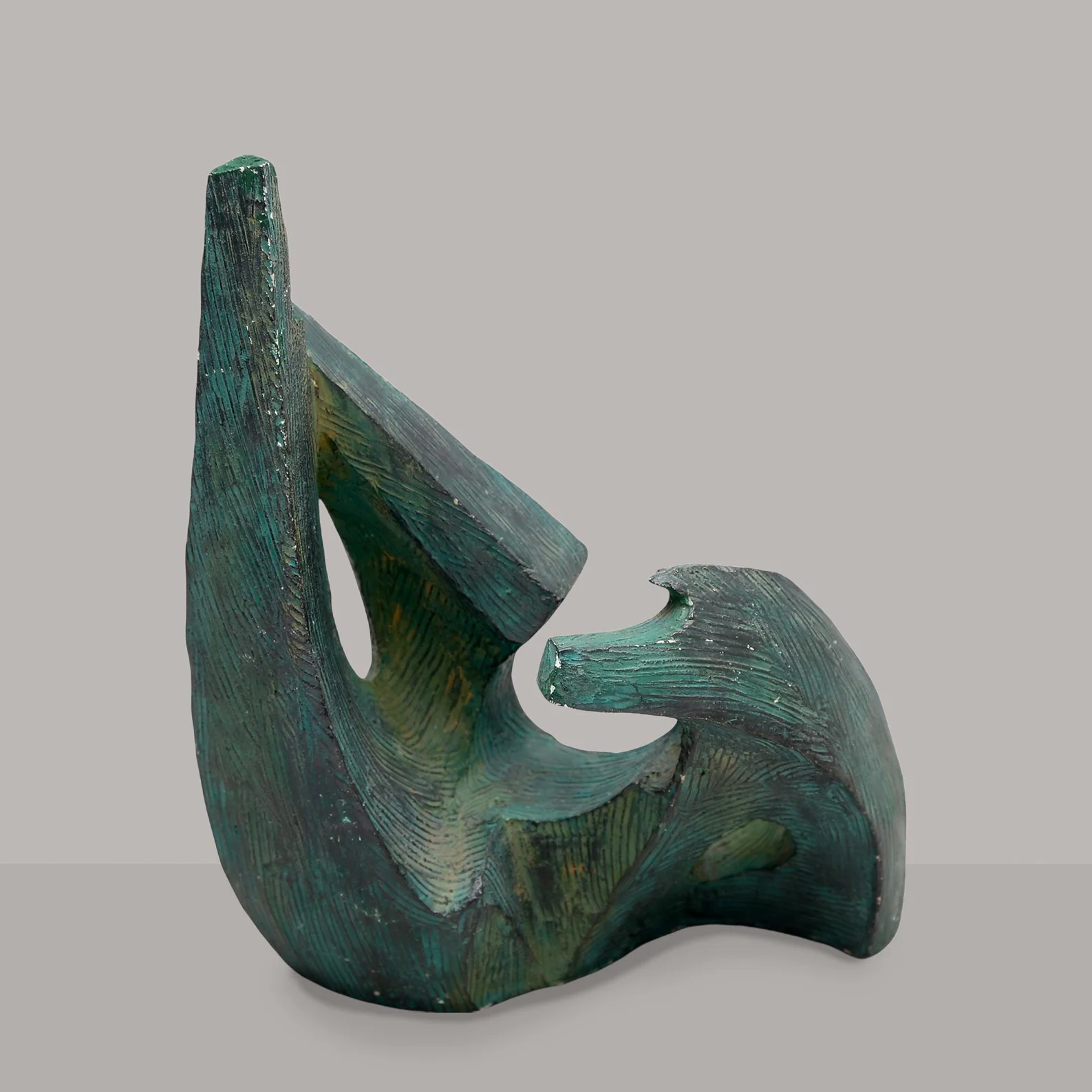 Bronze-patinated stucco sculpture, by Manel Álvarez