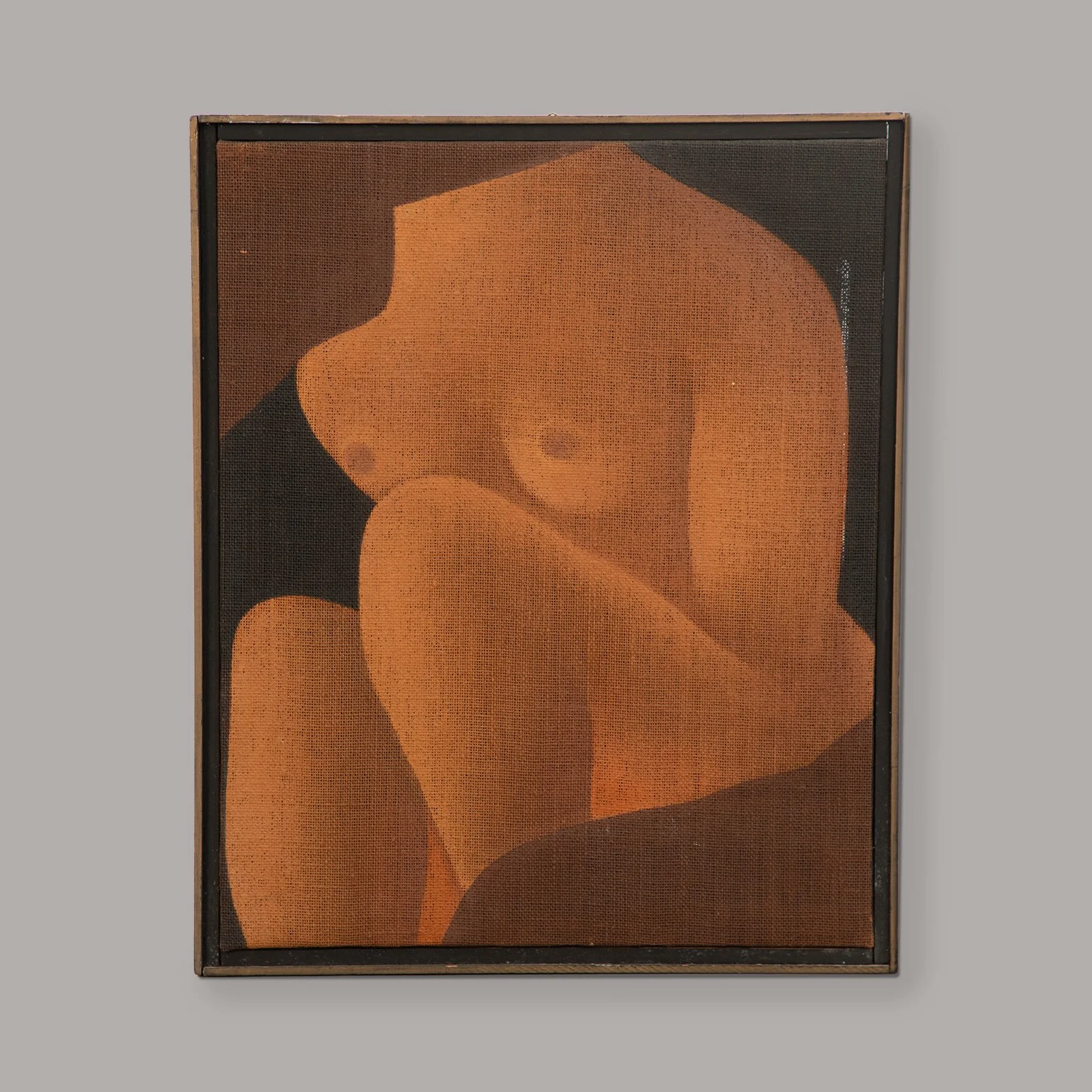 Seated Nude Oil Painting on jute canvas, By Herwig Kaschinski (1979)
