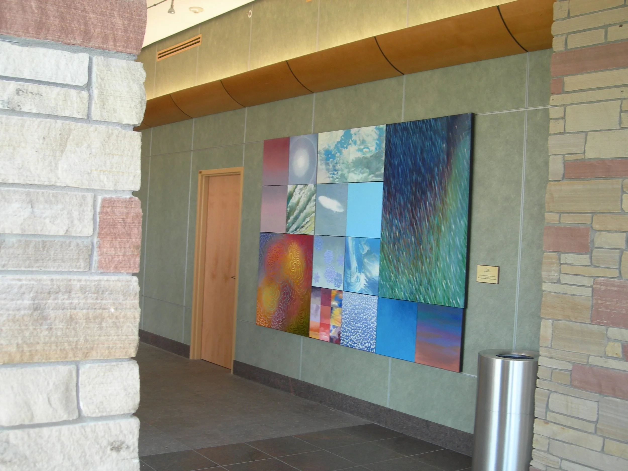 A 16 part oil on canvas of weather imagery painted for the Platte Valley Medical Center, Brighton, Colorado.