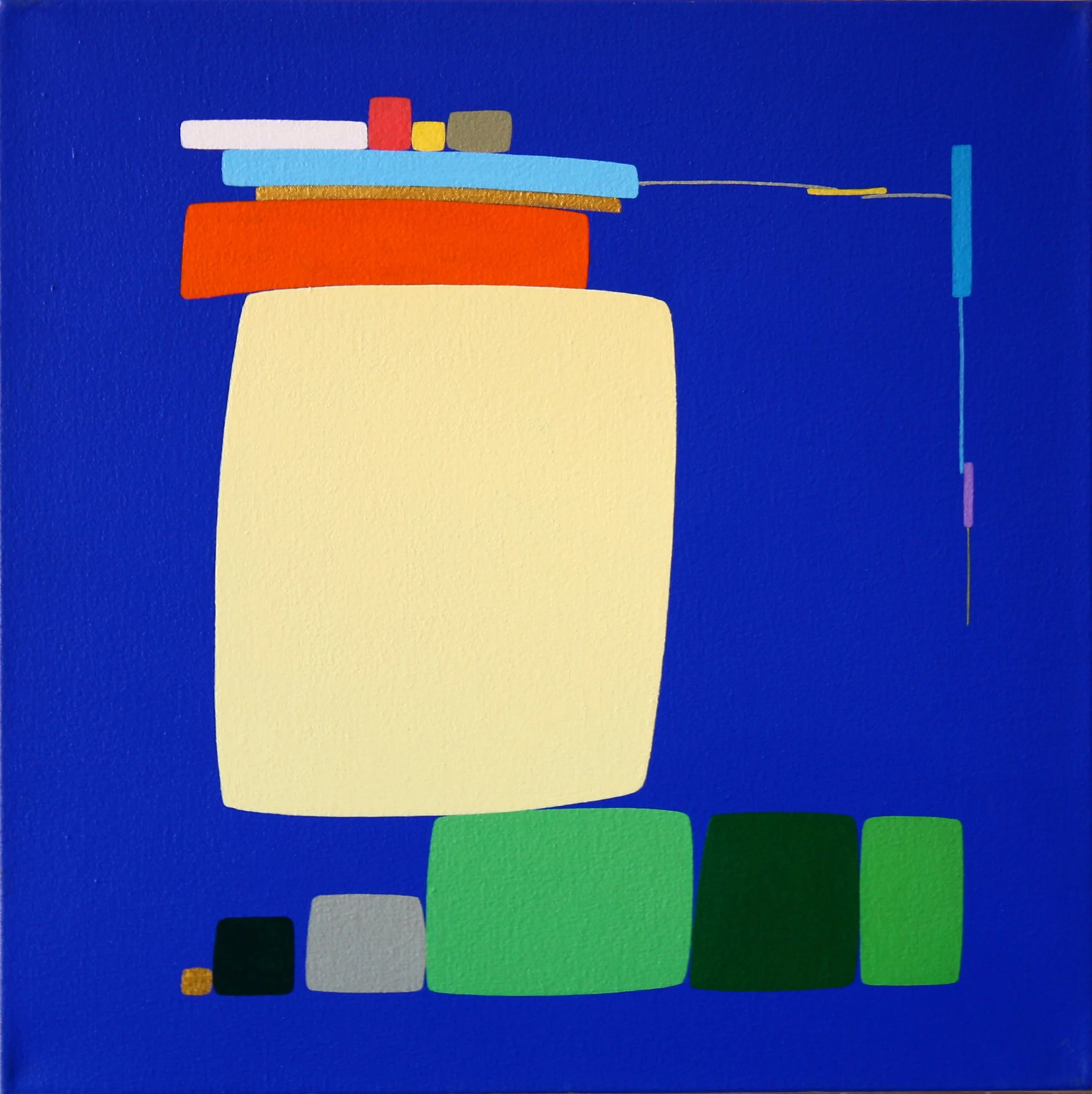 Don't Lean Back, 2001, acrylic on canvas, 20 x 20 in.