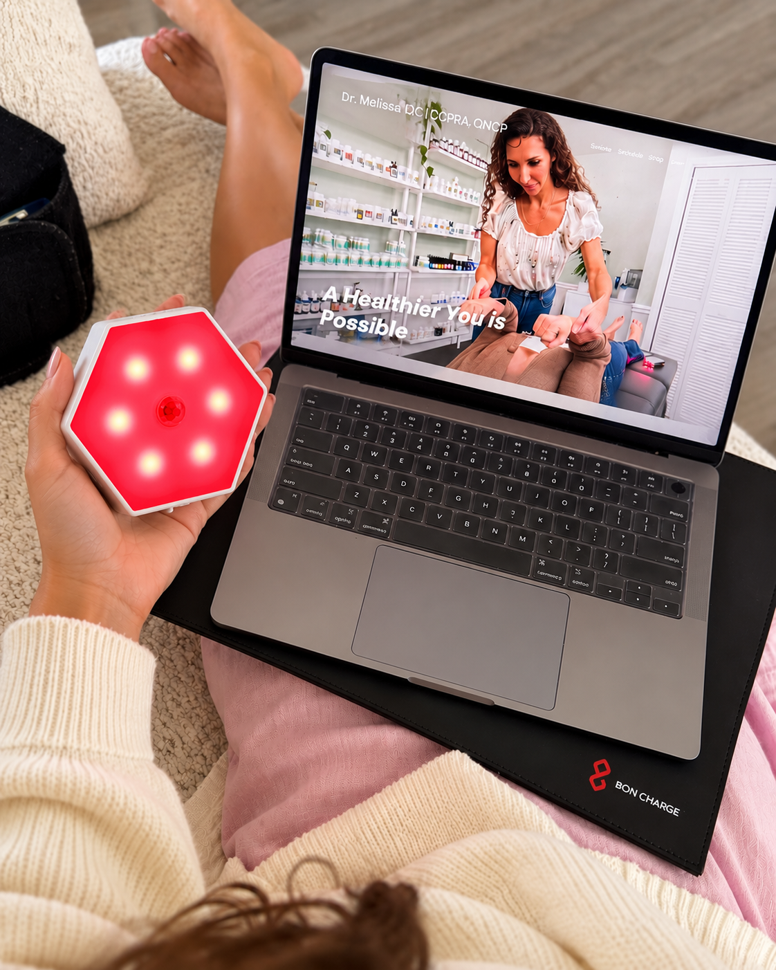 BON CHARGE -  blue light glasses, EMF blocking devices, red light therapy devices, PEMF, sleep masks, and circadian-friendly red lighting. Products are designed to support natural bodily restoration. biohacking.