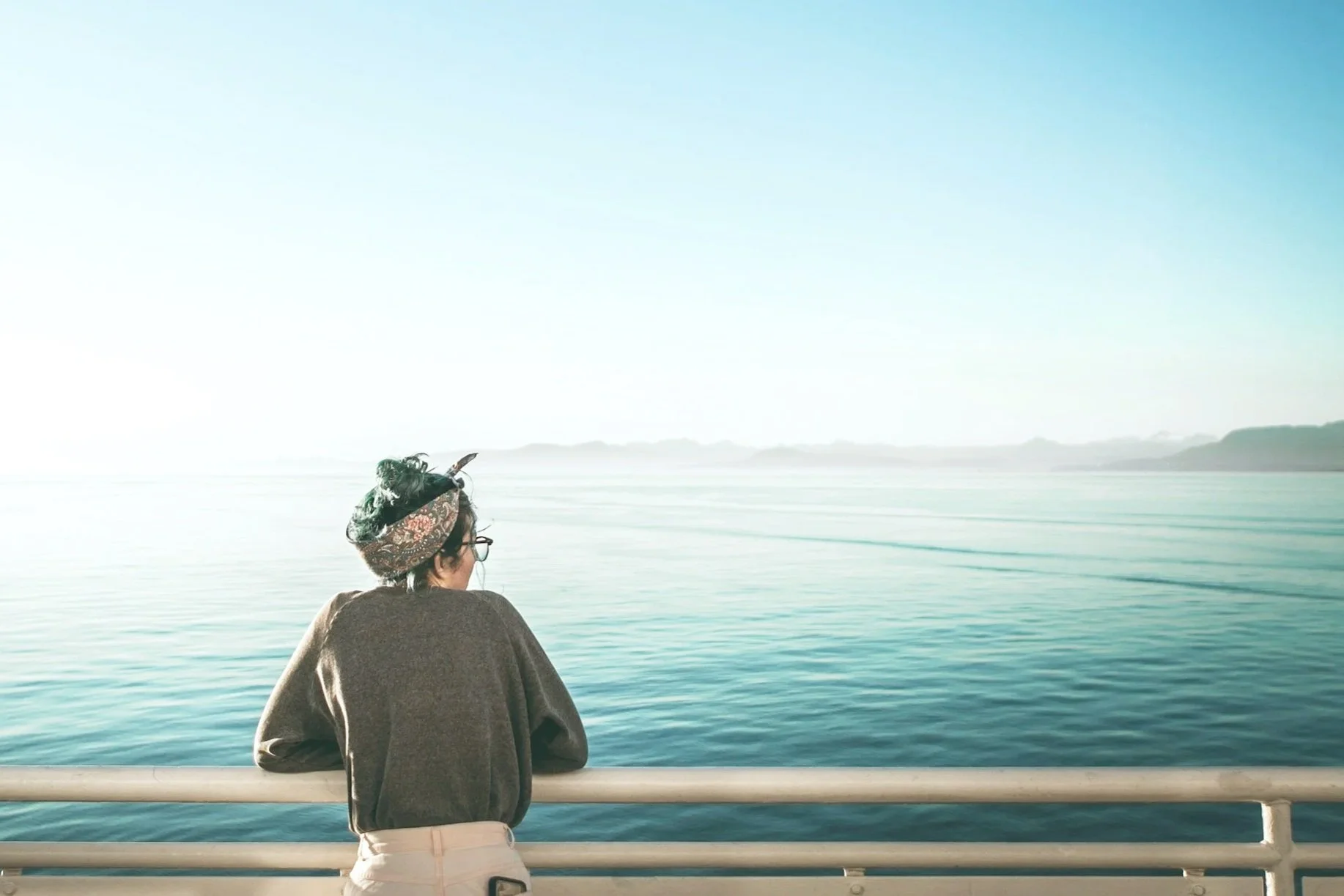 woman looking out over the water