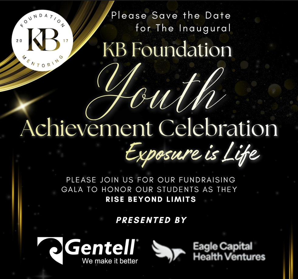 Save the date flyer for the KB Foundation Youth Achievement Celebration on June 11th at the Fitler Club Ballroom in Philadelphia. Honoring the KBF mentees who rise beyond limits.