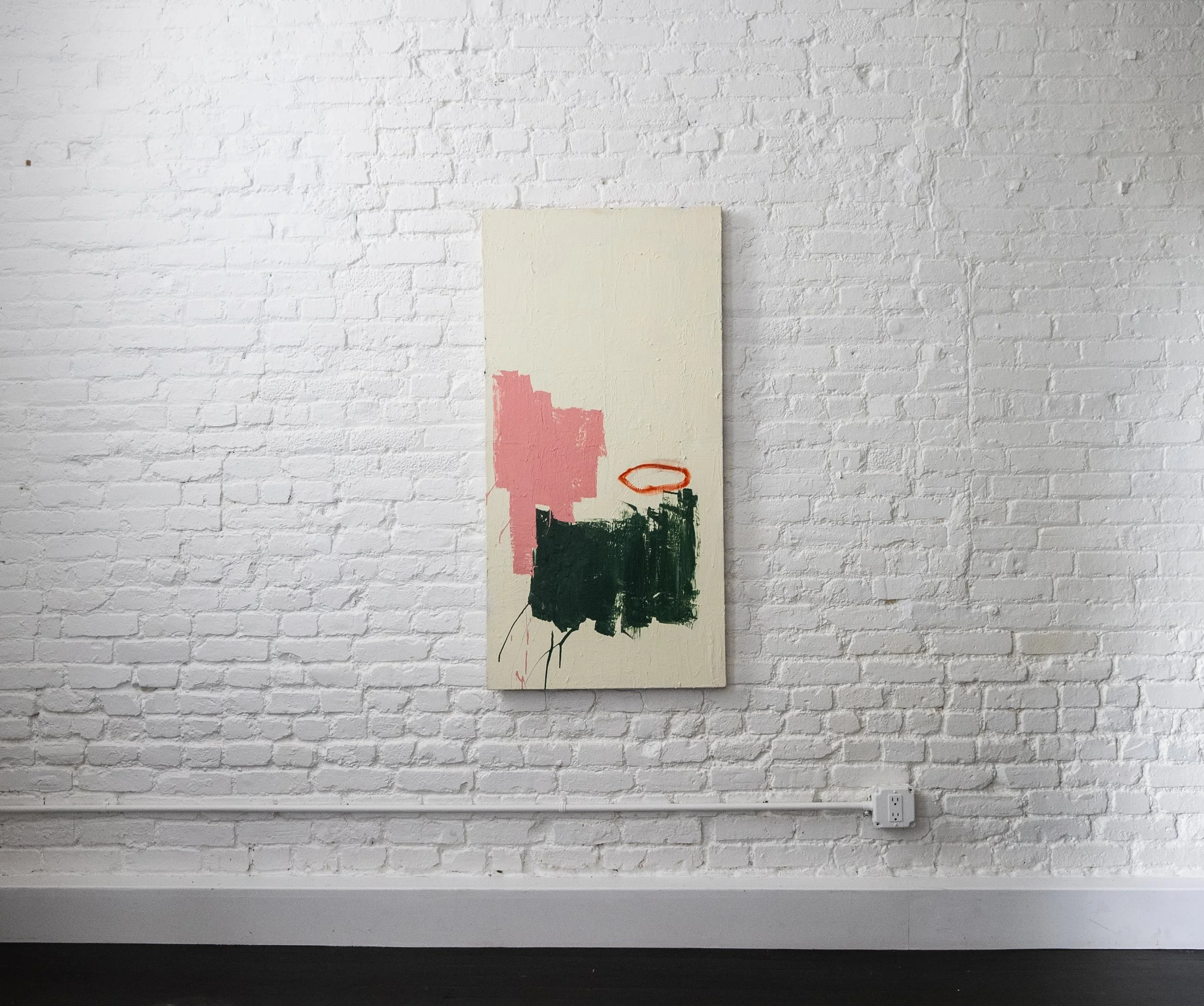 Talking With Your Mouth Full (1) - 24" x 48" - Acrylic + Oil Stick + Pastel on Stretched Canvas 