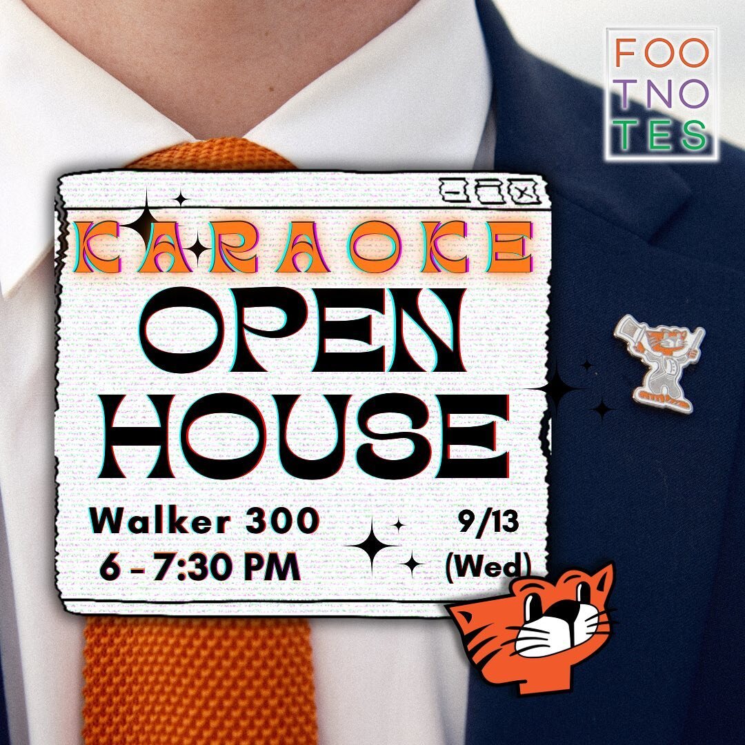 HEAR YE, HEAR YE‼️‼️

Come to 300 Walker Hall tomorrow (Wed) at 6PM for the Footnotes 🏠Karaoke Open House🏠! Stop by to hear us sing (and to sing WITH us 😁), see our rehearsal space (✨The Shoe✨), munch on some snacks, and chat with us!

⚠️REMINDER⚠