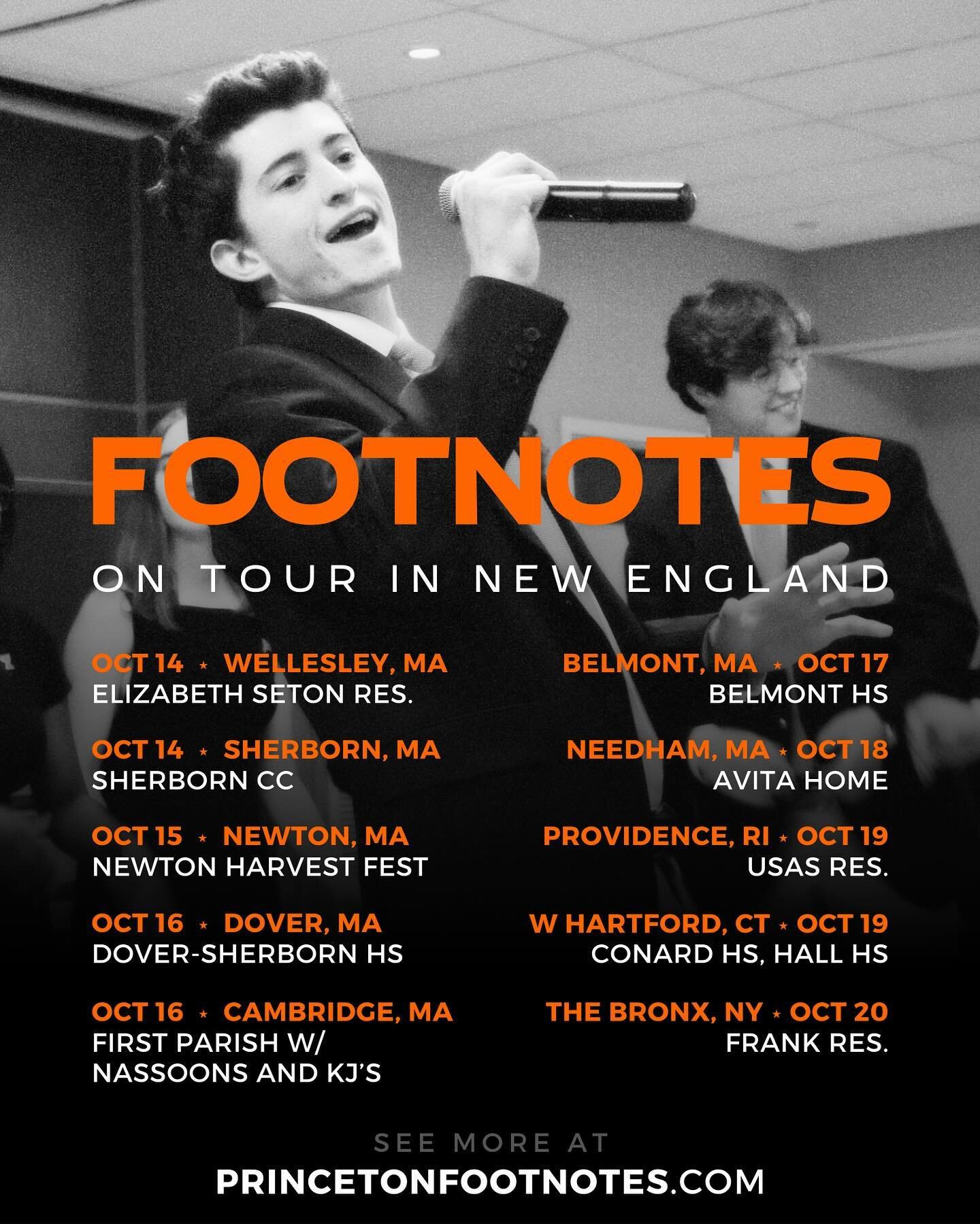 FOOTNOTES: ON TOUR in NEW ENGLAND!!!

To those who have had us thus far, thank you! It has been such a pleasure! And to those we have yet to sing for, we can&rsquo;t wait!

Love,
The Feet 💜🧡💚

(little late to the post teehee)
