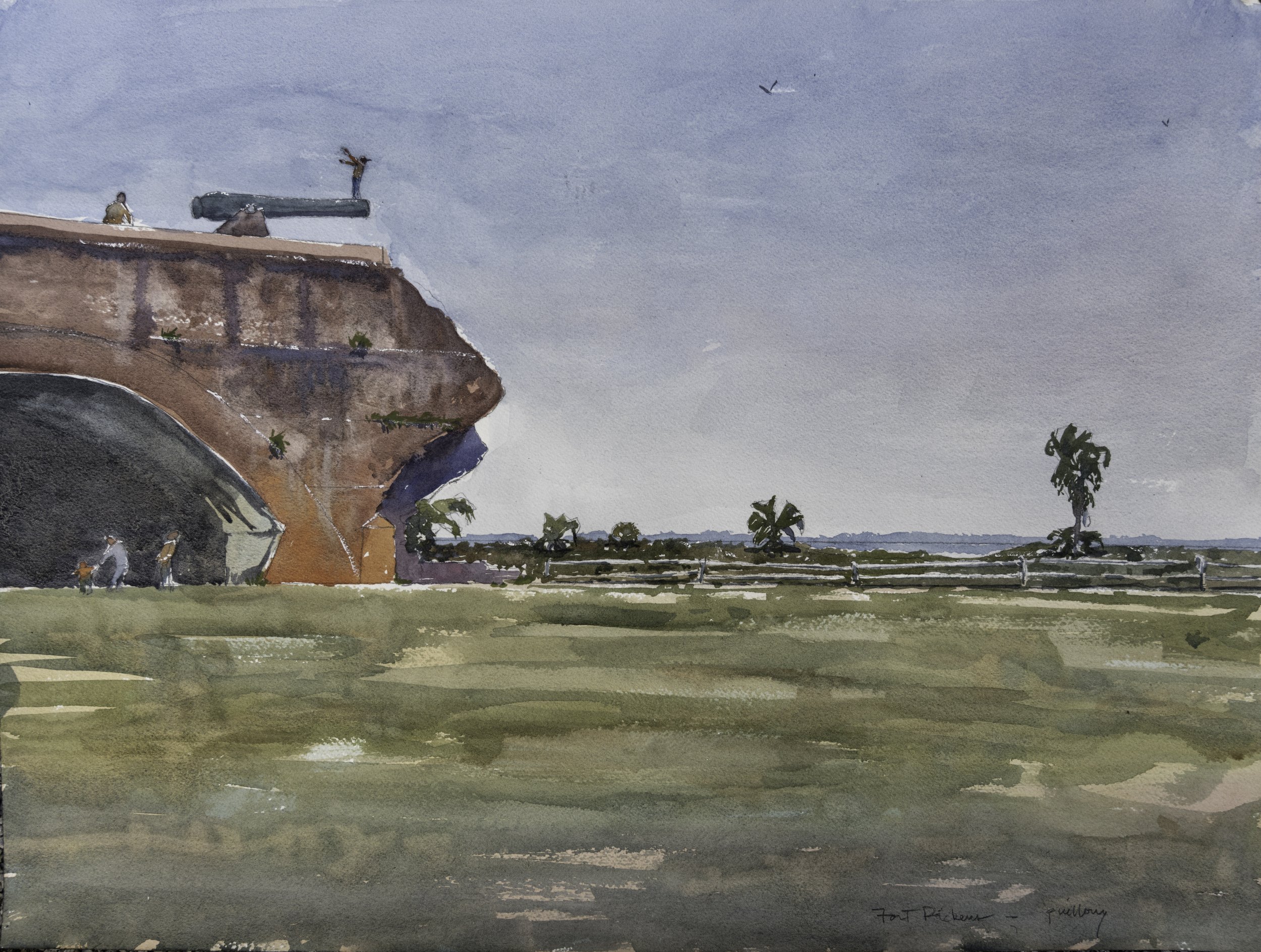 Fort Pickens, FL, watercolor, 18 x 24 inches