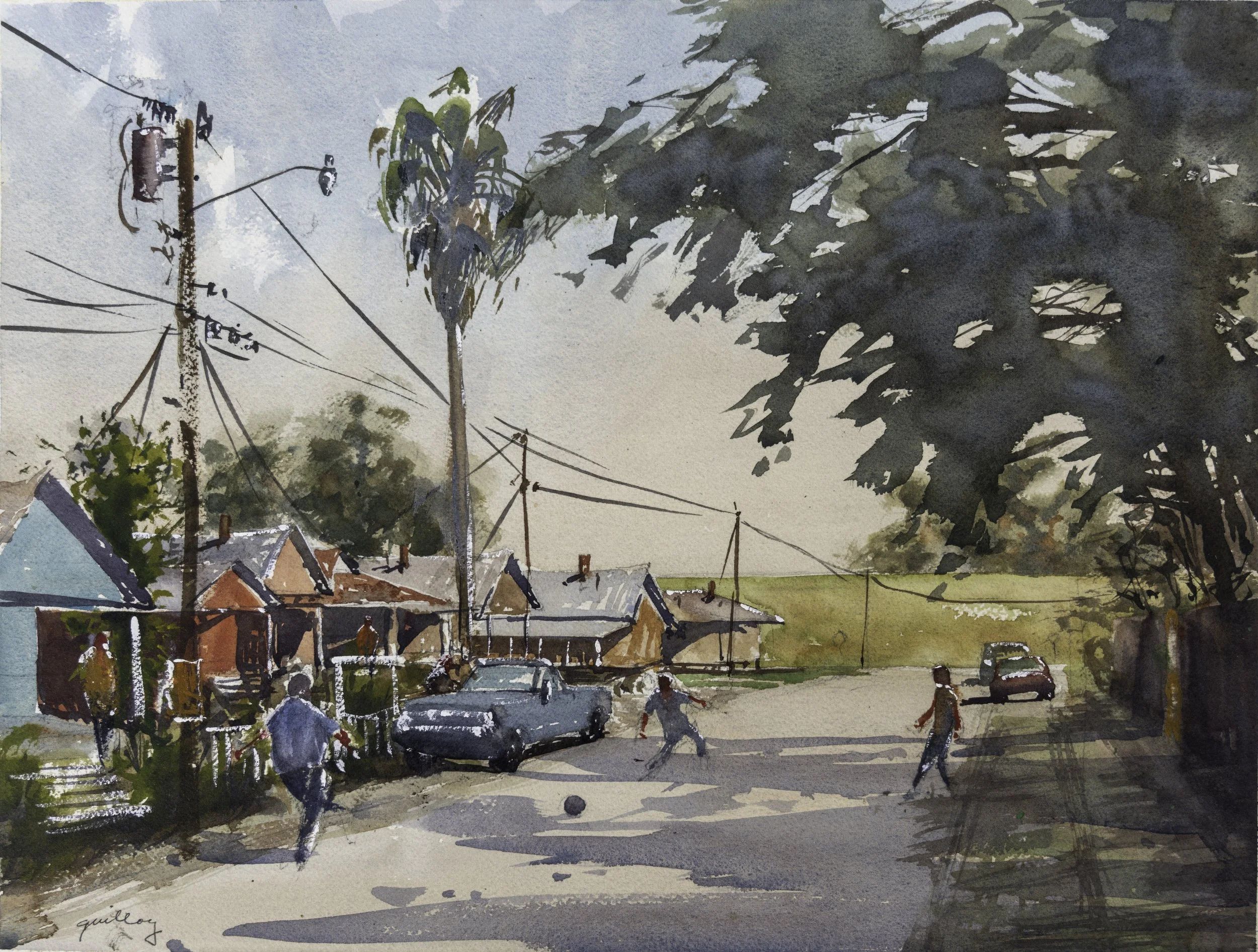 Plaquemine, watercolor, 18 x 24 inches