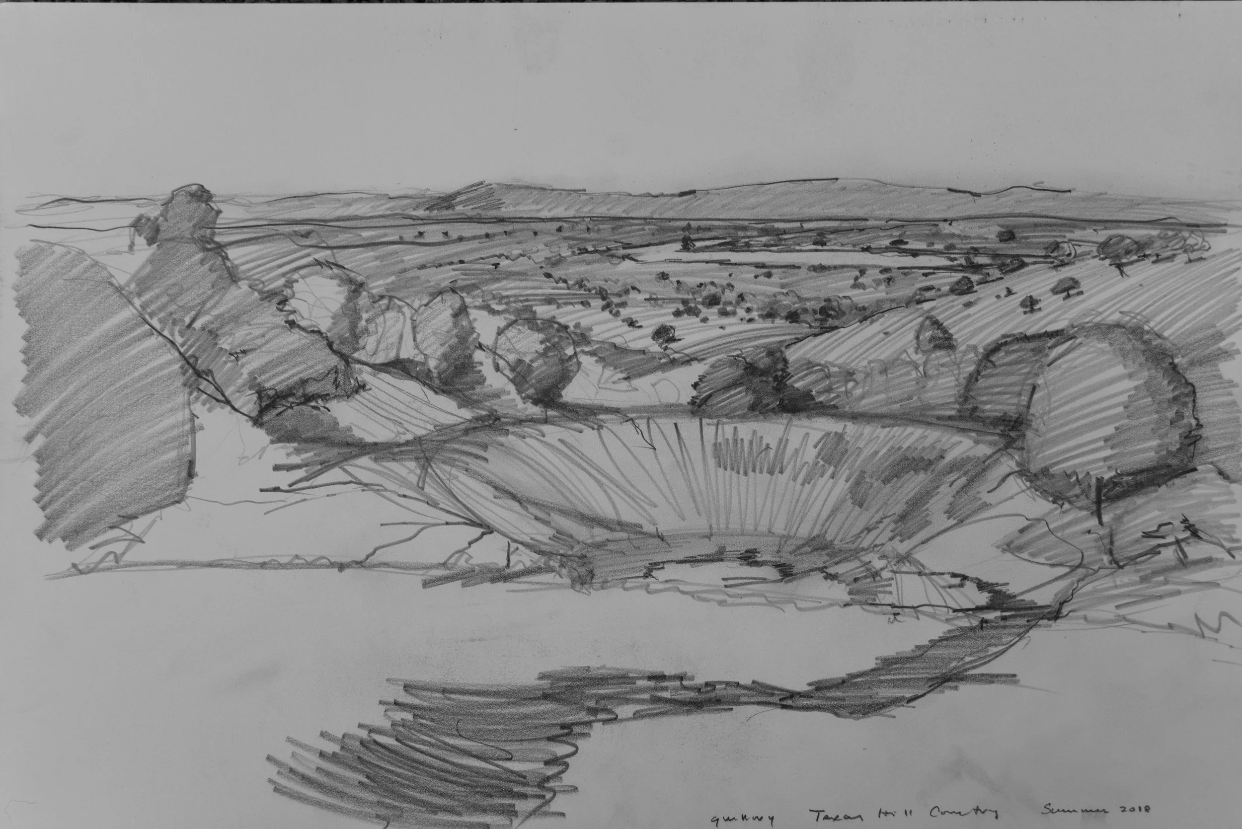 Fredericksburg, TX, pencil, 11 x 17 inches