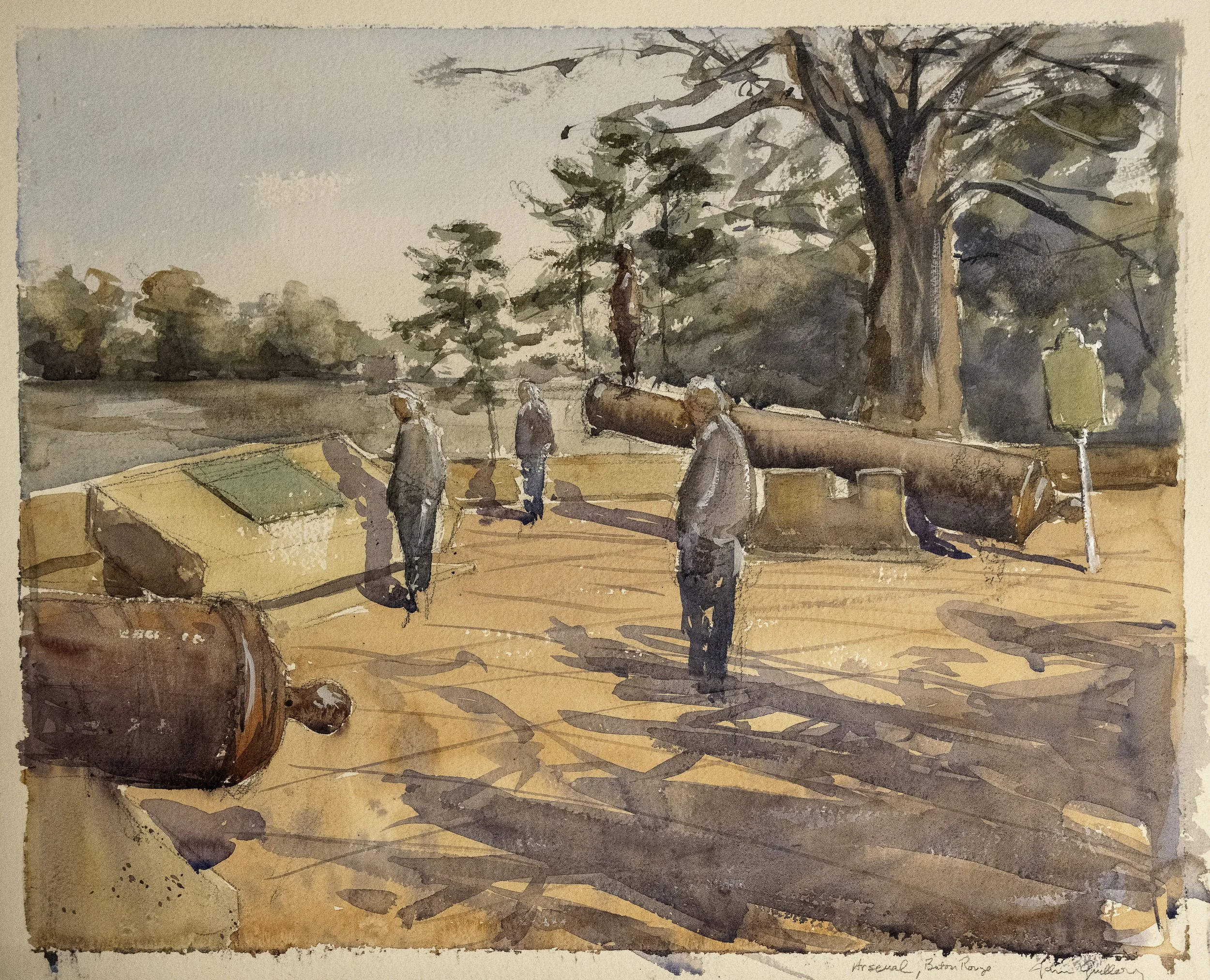 Arsenal, Baton Rouge. Watercolor, 18 x 24 inches