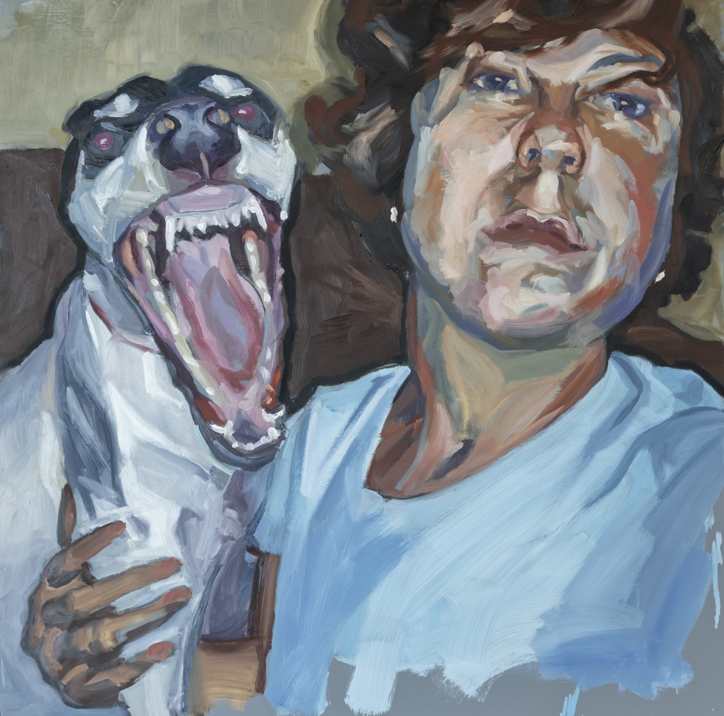 Attack, oil, 24 x 24 inches 