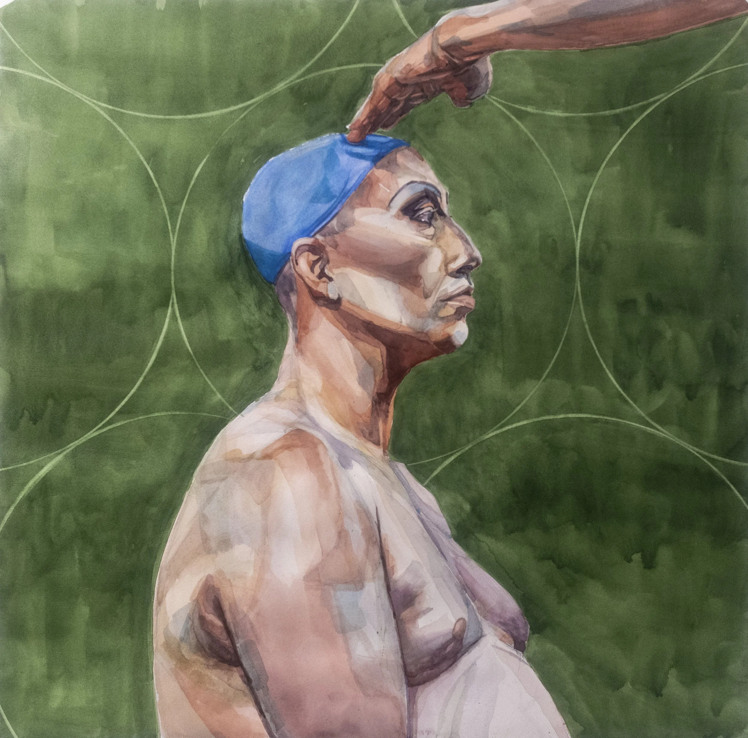 Benediction of a Drag Queen, watercolor on paper, 30 x 30 inches, sold