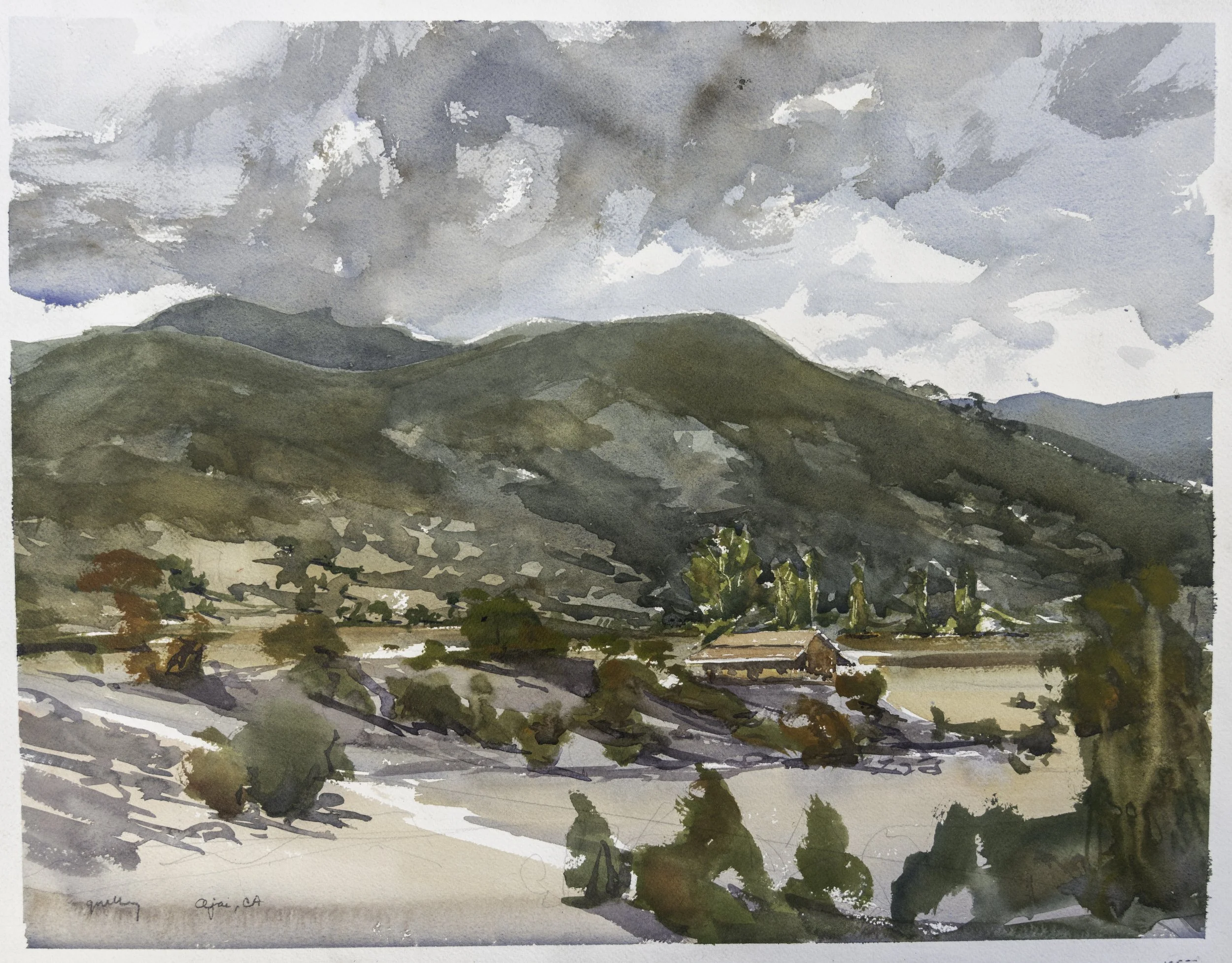 Ojai, CA, watercolor, 18 x 24 inches