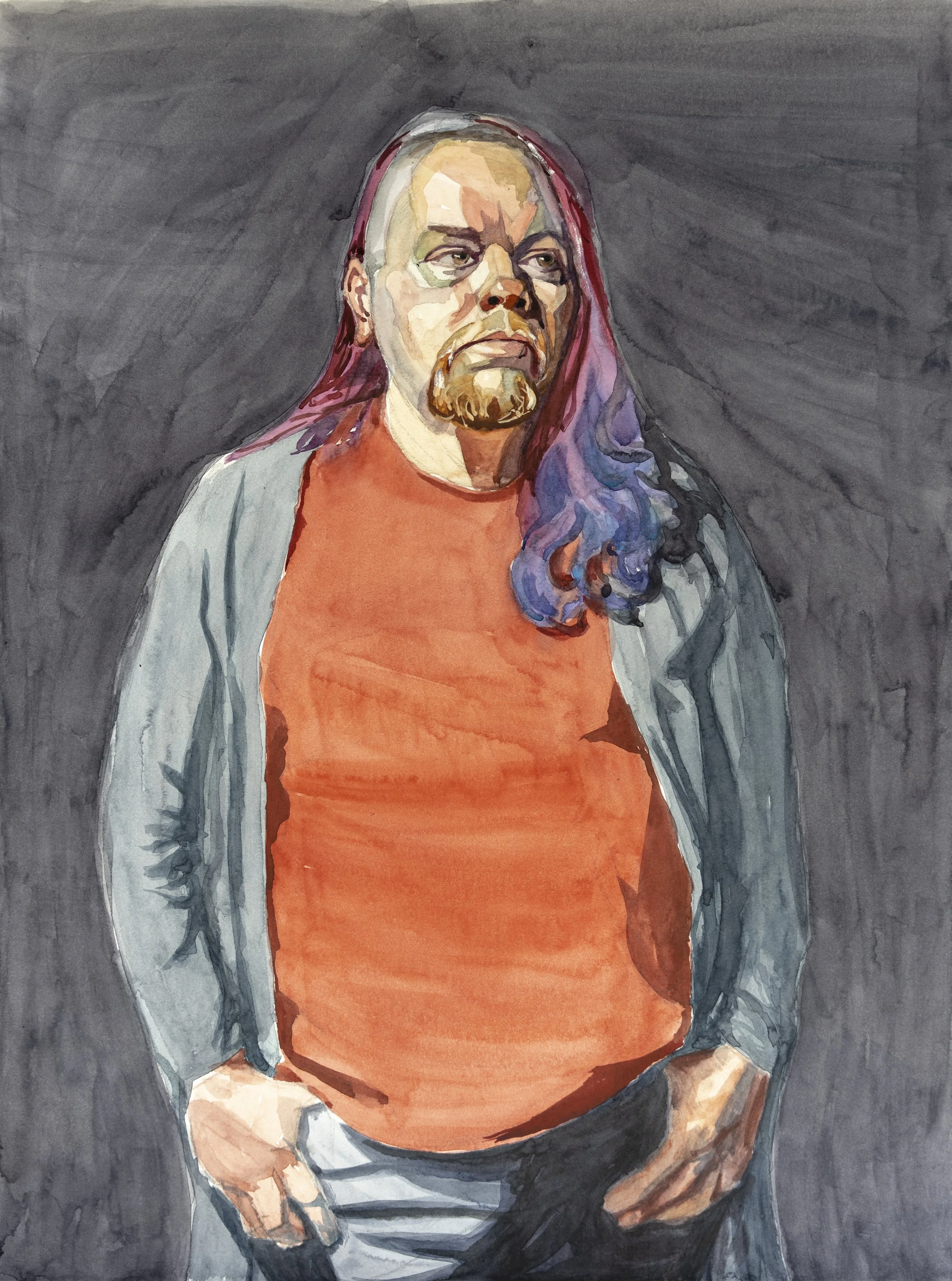 Gabe, watercolor on paper, 18x24 inches