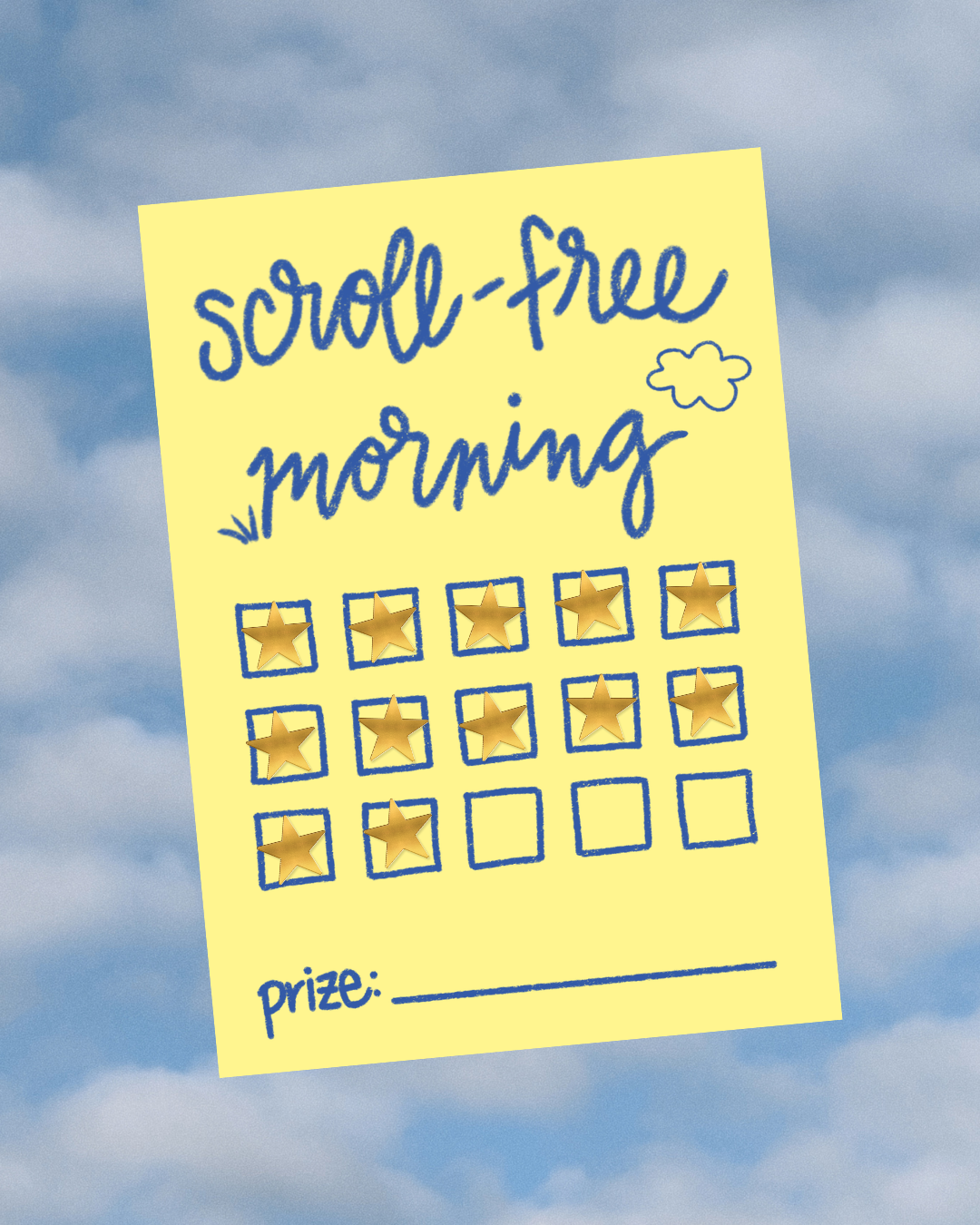 Sticker chart rewarding a scroll-free morning