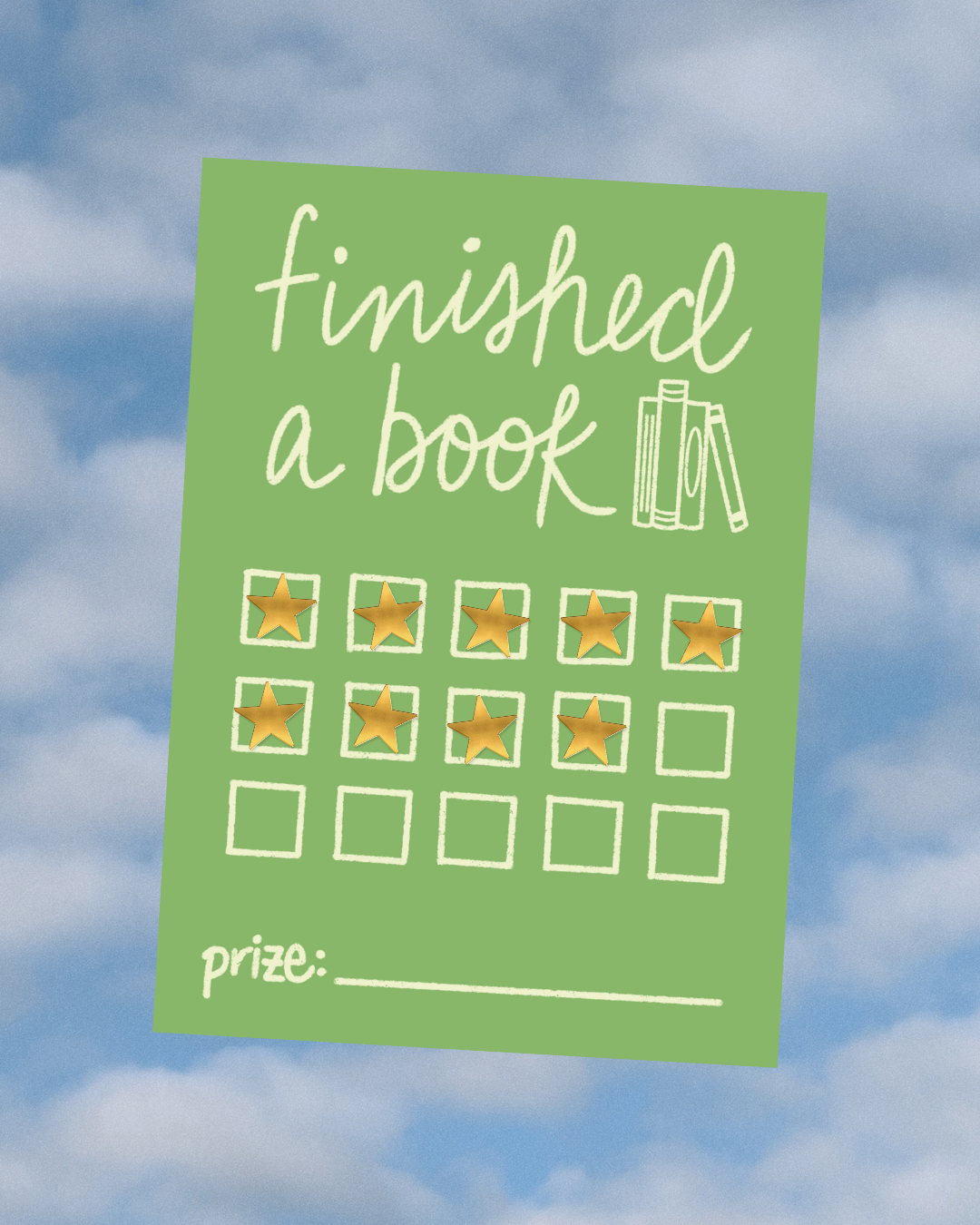 Sticker chart for finishing a book