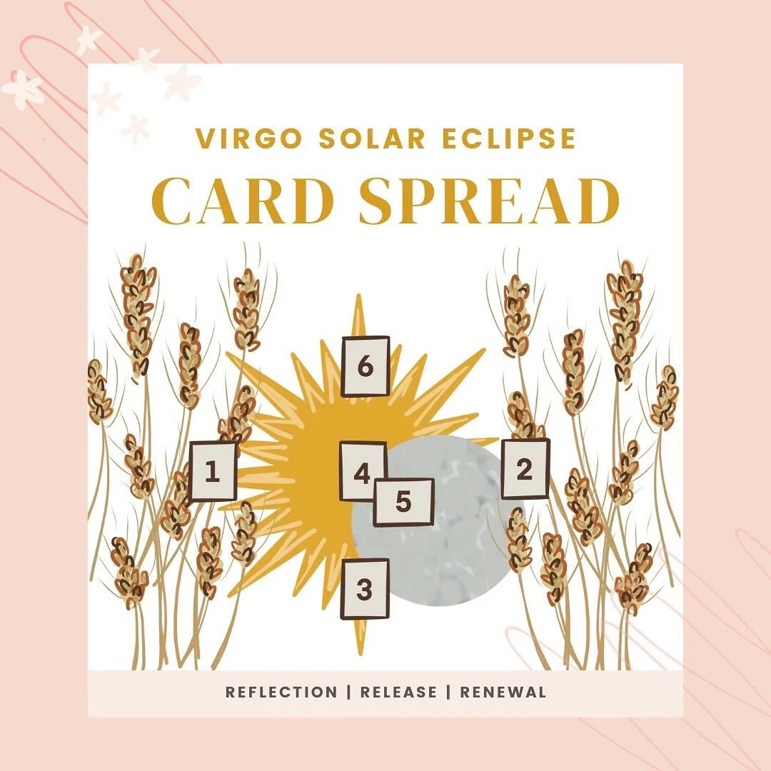 This weekend we welcome the final eclipse of 2025. 🌑 Virgo energy asks us to sift, sort, and step into what&rsquo;s next. 🌾 

I created this 6-card spread to help you reflect, release, and align with the new season of self.

Swipe through to see ea
