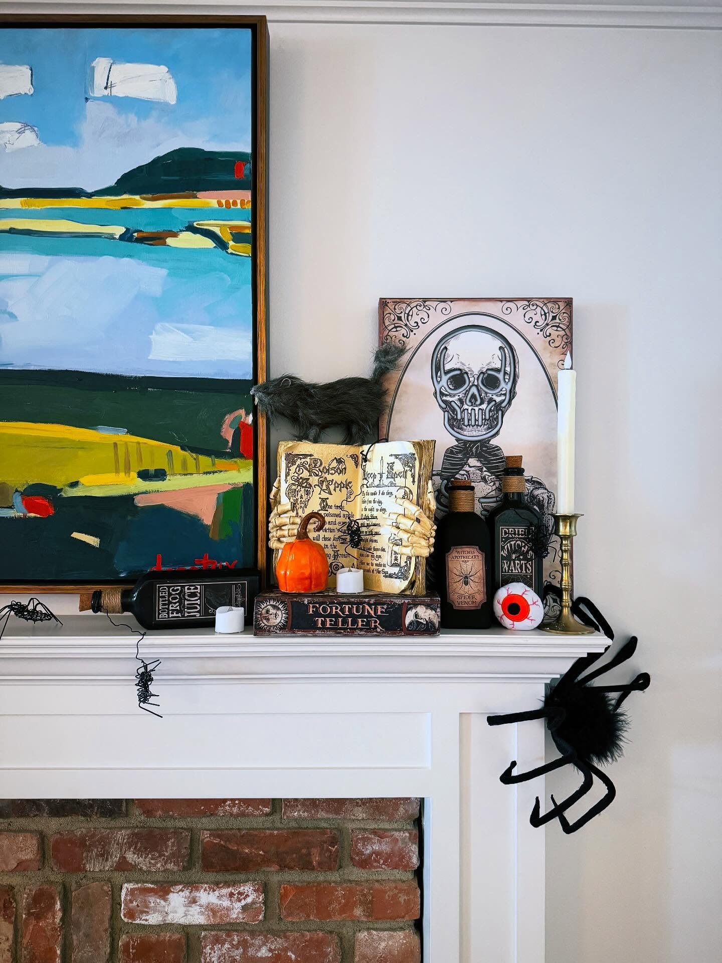 🎃 Halloween is my excuse to get playful with decor - nothing too scary over here&hellip; pumpkins, potions, and a little spooky sparkle ✨. #halloweendecor #creativeliving #hostesswiththemostess