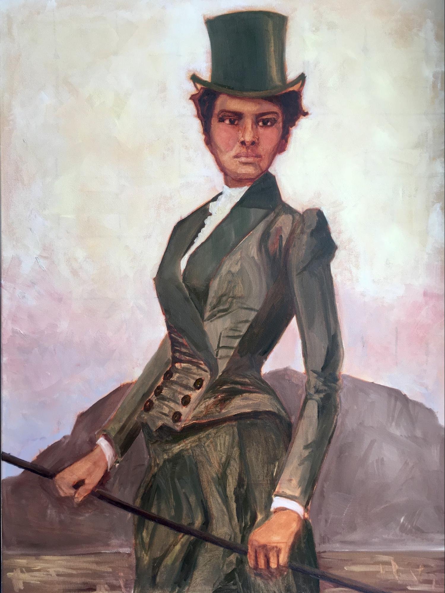 Selika Lazevski Black French Equestrian Woman, 2019 | Oil On Canvas | 60 X 48