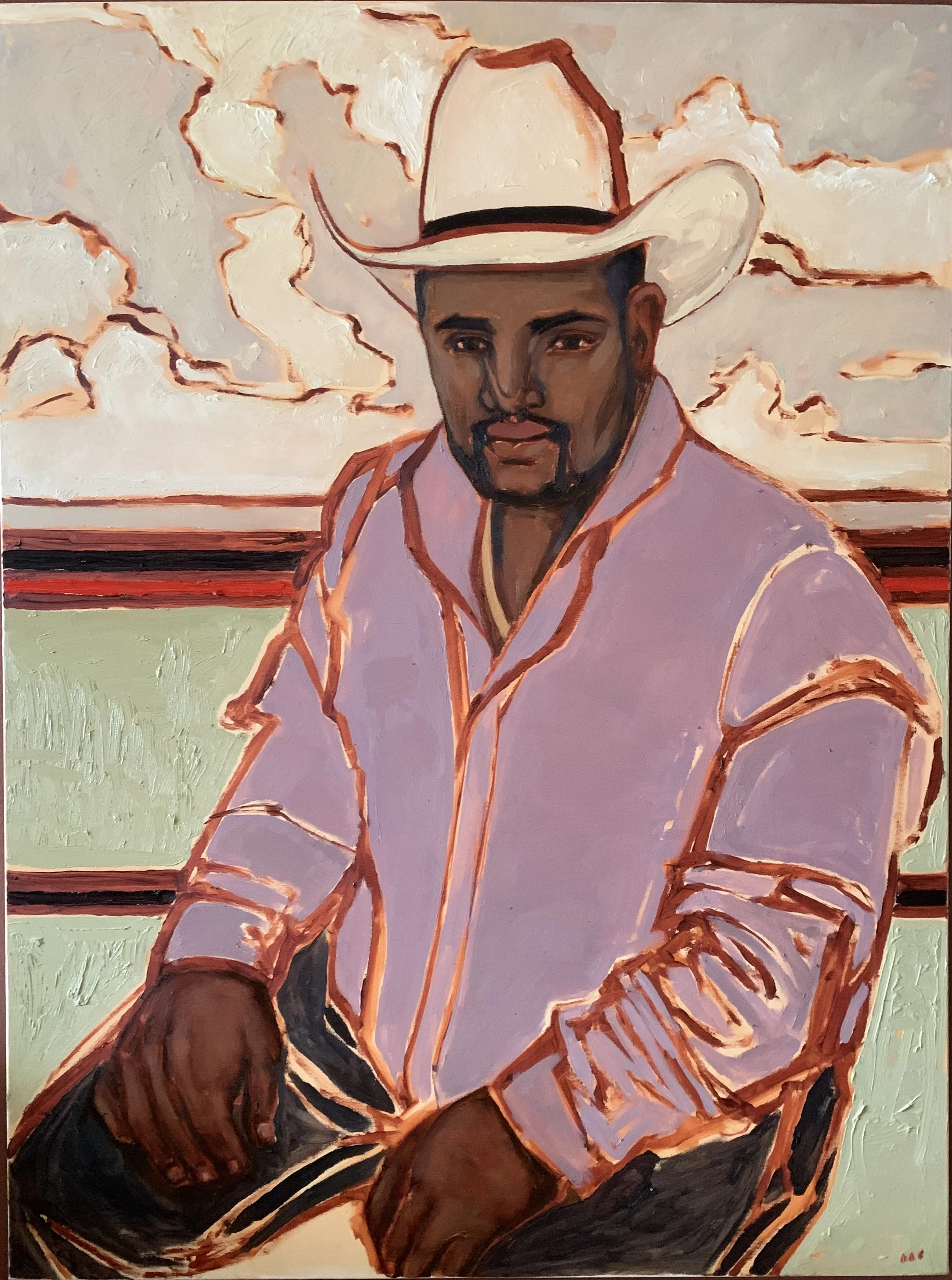 William (Humpty) Whayne Jr.  (2022)
Tie-Down Calf Roper from Oklahoma | Oil on Canvas
2022 Guts and Glory Calf Roping Champion 
7x American Cowboys Rodeo Association finalists 
2012 Bill Pickett Invitational Rodeo calf roping champion | Charica Daug