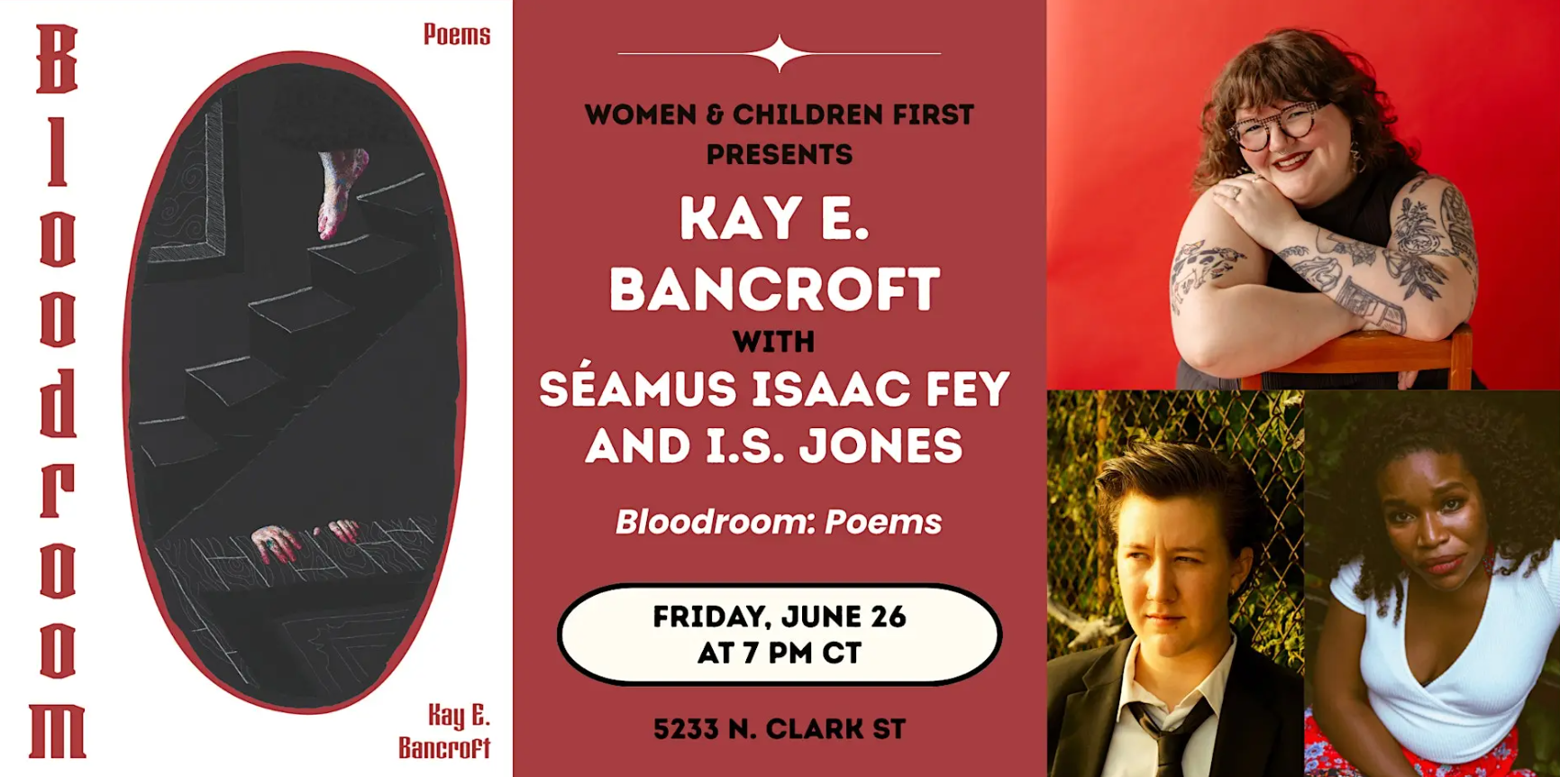 Poetry Reading: Bloodroom by Kay E. Bancroft