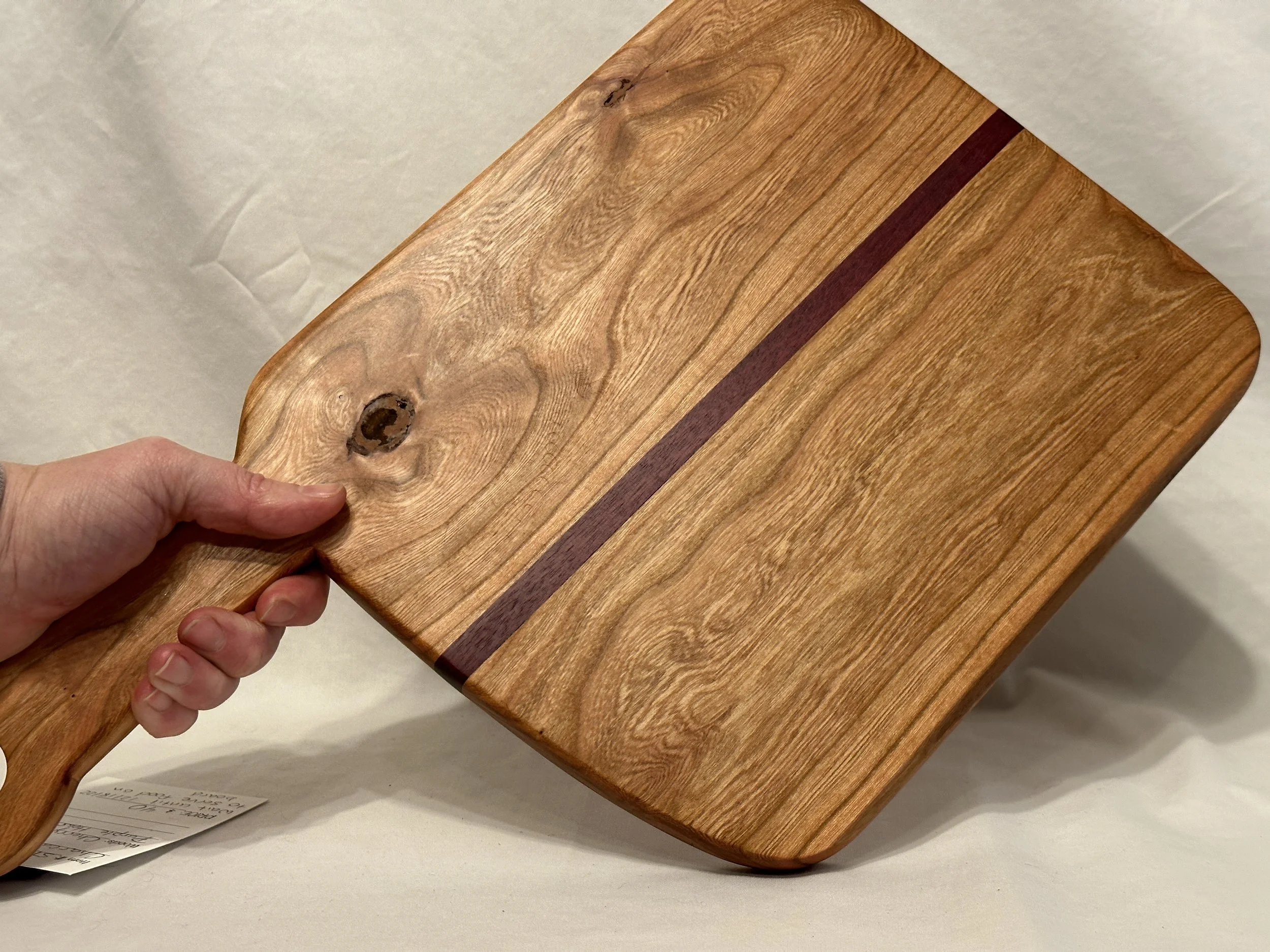 Macellaro Made Charcuterie Board - Cherry and Purple Heart woods. 100% Food Safe - ST00002