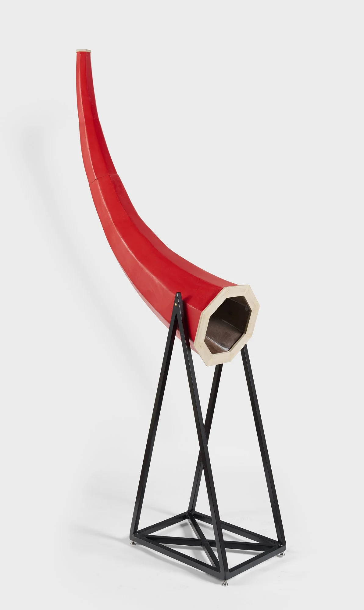 Frequency;
2026.
wood, steel, paint, resin and audio file
99" x 68" x 24" x 17"
***Chris Gardner Photo courtesy of NXTHVN***