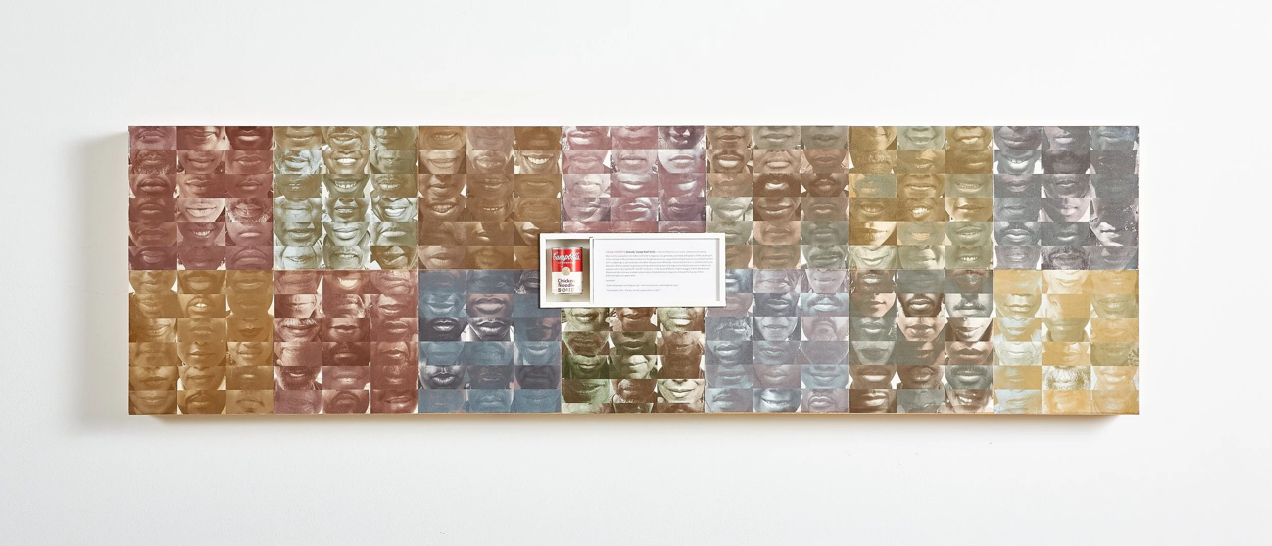 Soup Coolers_2019_serigraph on paper, soup can
24" W x 72" L
***photograph by Russell Kilgore***