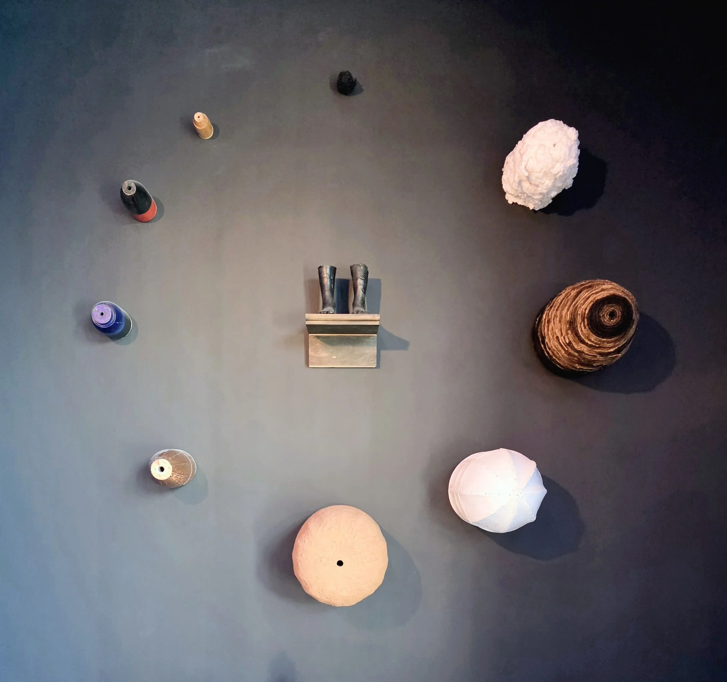 Constellation_2016_resin, wood, paint and wax, red clay, hair, cotton, copper, cloth, rabbit skinned glue.
Collection of the Goat Farm Arts Center