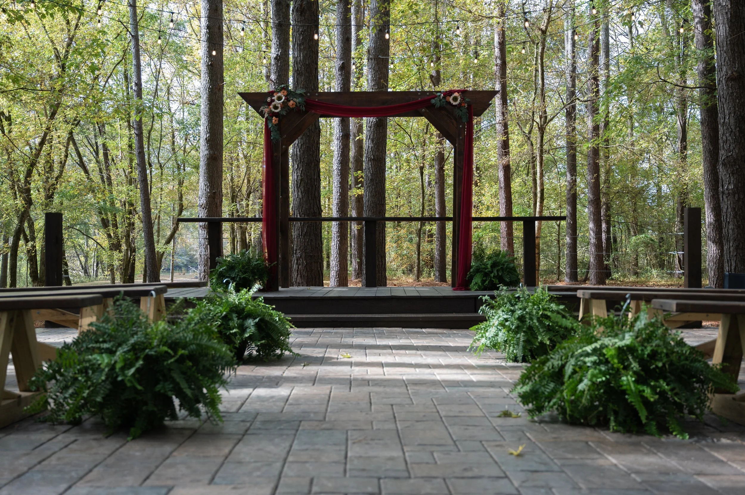 Forest ceremony site at Hiwassee River Weddings in Delano TN