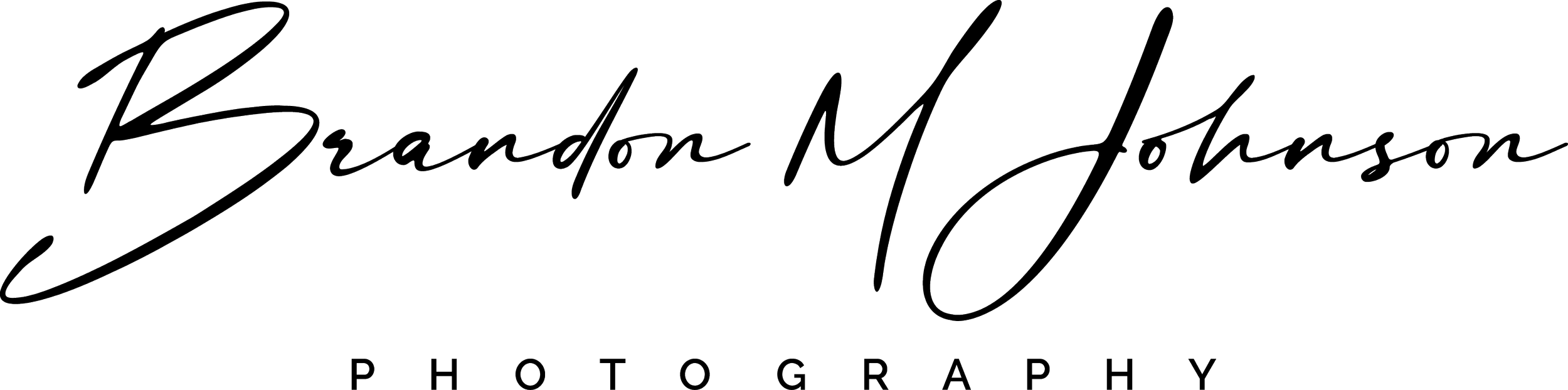 Black cursive logo that says 'Brandon M Johnson' with 'PHOTOGRAPHY' written below in block letters.