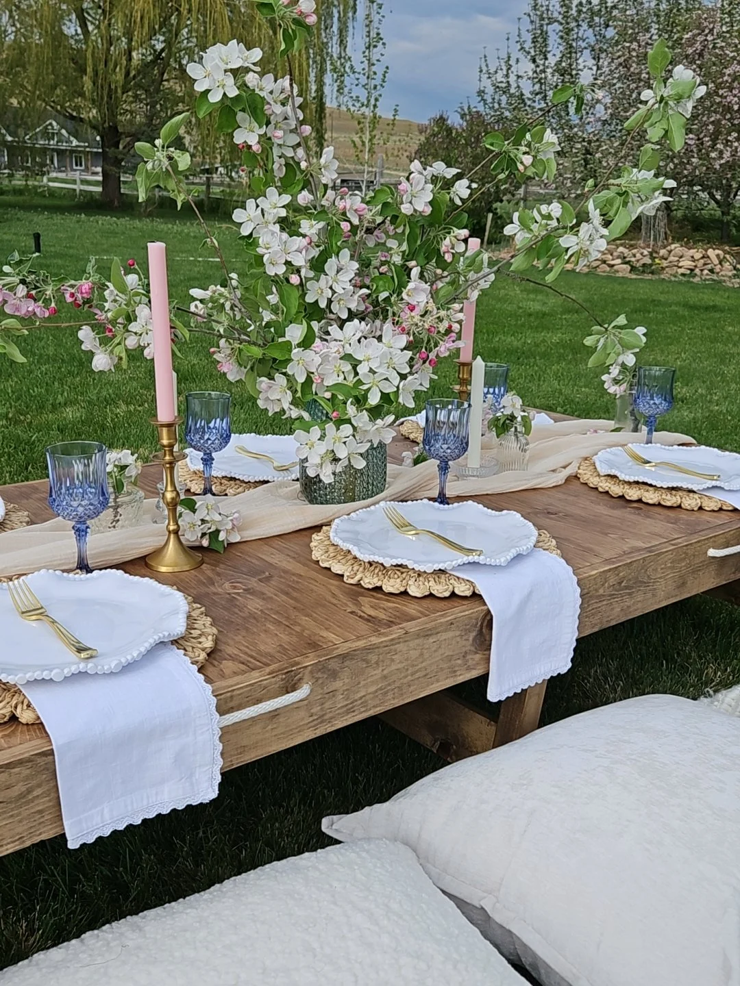 flower farm picnic in May