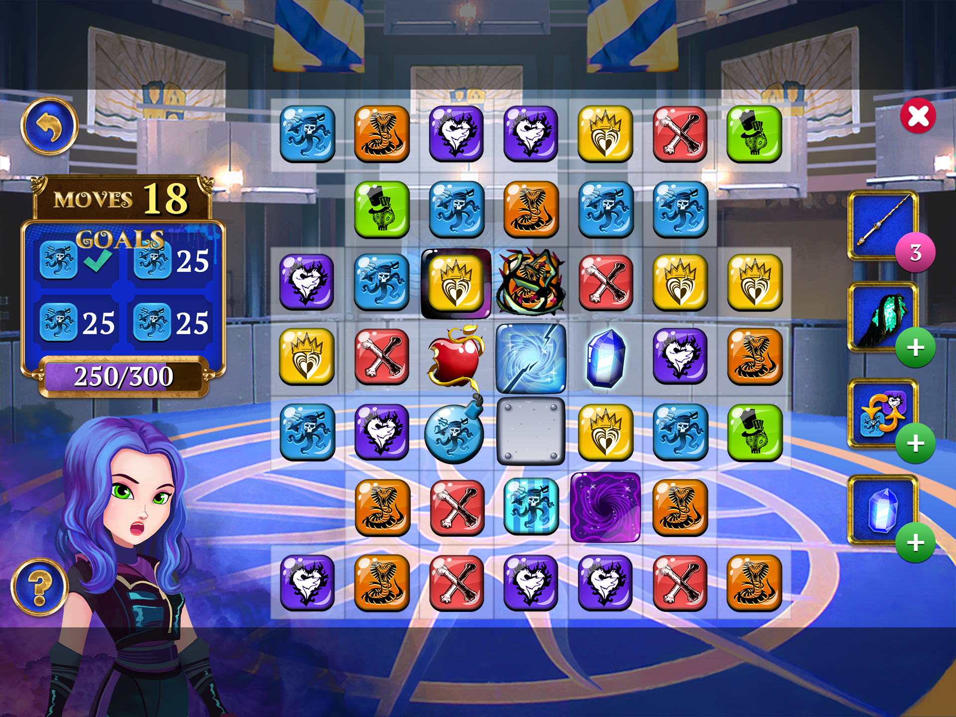 Match-3 gameplay mockup