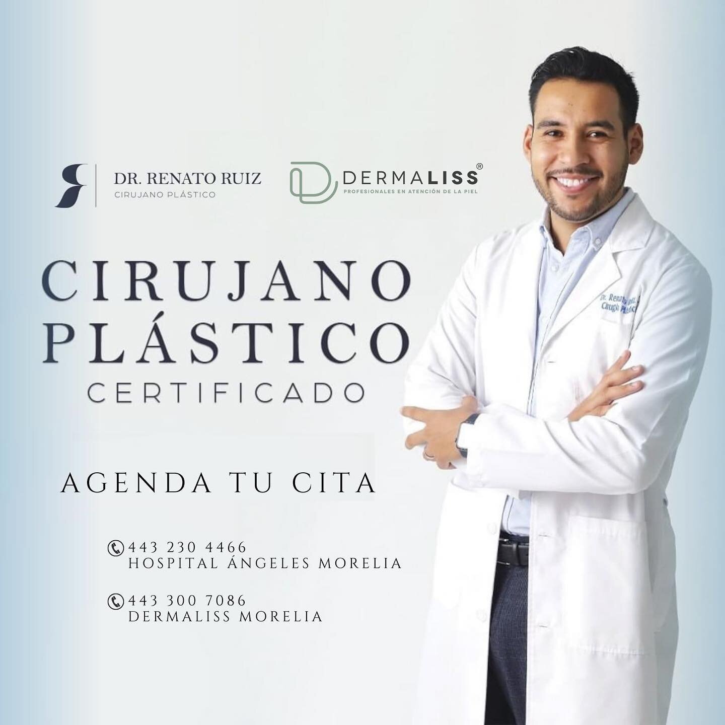 @dr.renatoruiz | Cirujano pl&aacute;stico certificado. 

Agenda tu cita 👨&zwj;⚕️

📱4433007086
📍DERMALISS-Morelia. Amado Nervo#139A Colonia: Centro.

📱4432304466
📍Hospital &Aacute;ngeles, Morelia. Consultorio 514 A

 #doctor #morelia #belleza #ci
