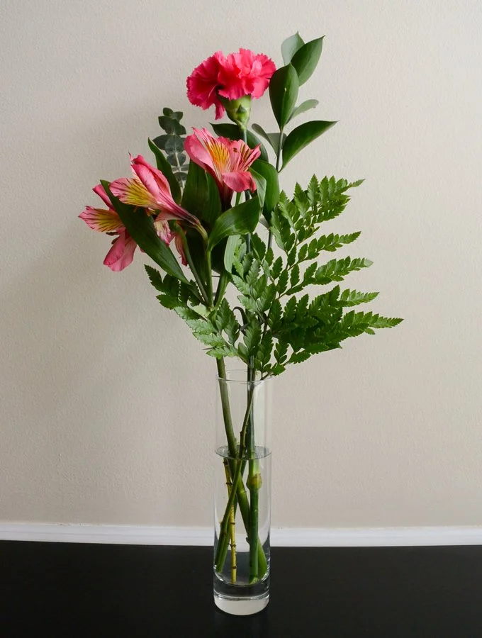 alstromeria added to the vase