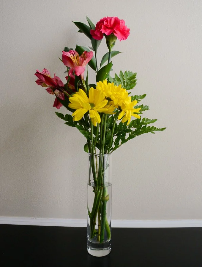 daisy mums added to the front