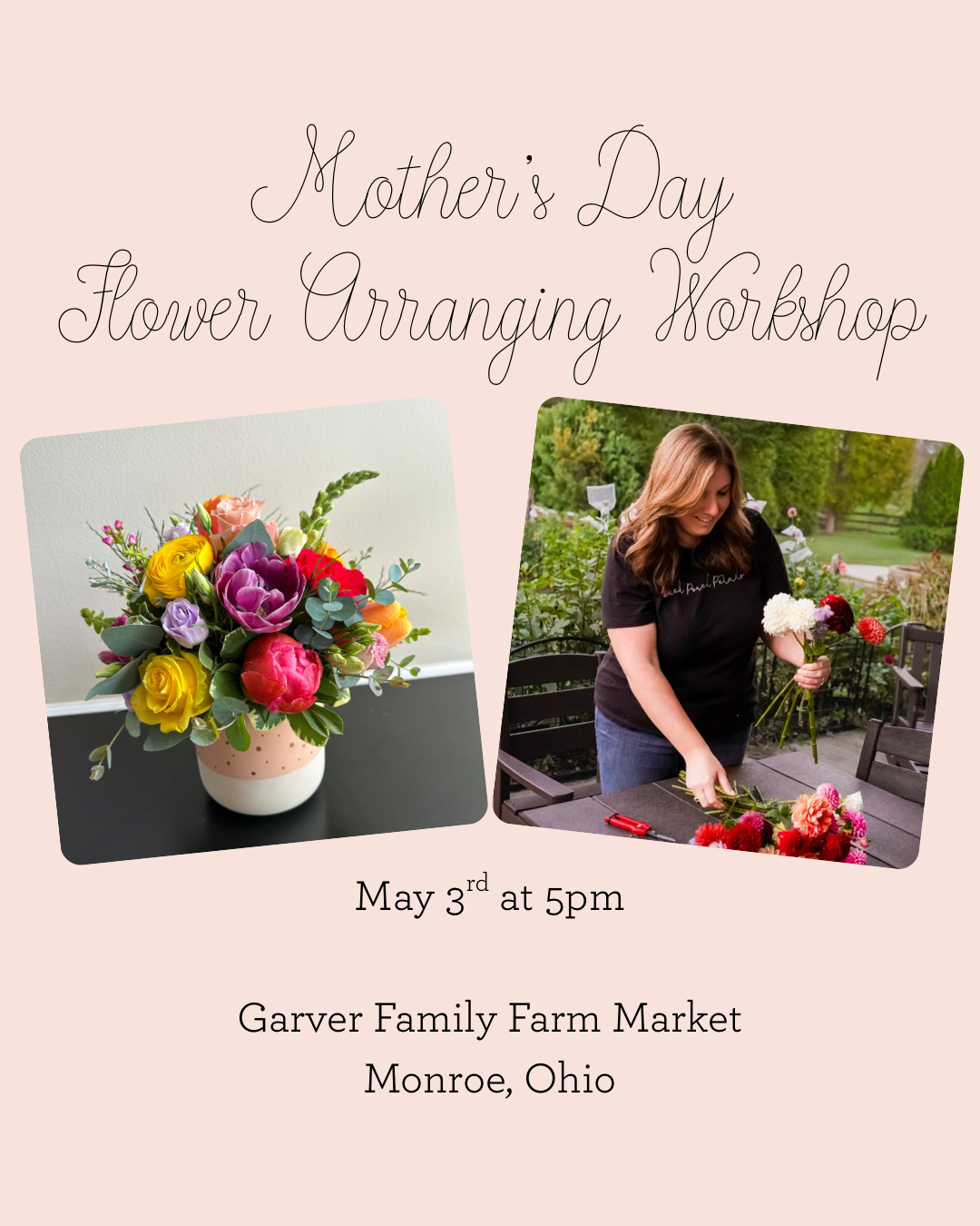 Mother's Day Flower Class- May 3rd at 5pm