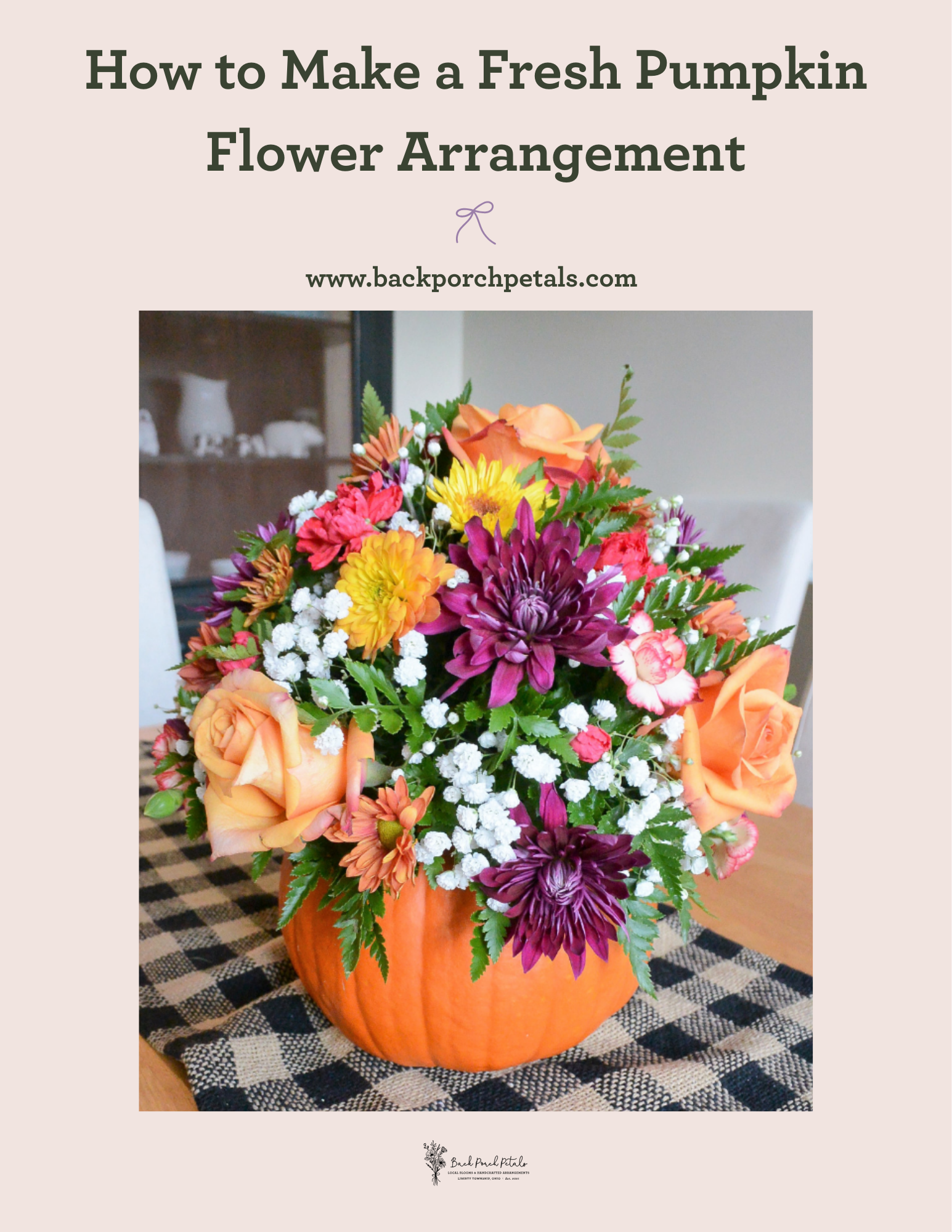 pumpkin flower arrangement pinterest image